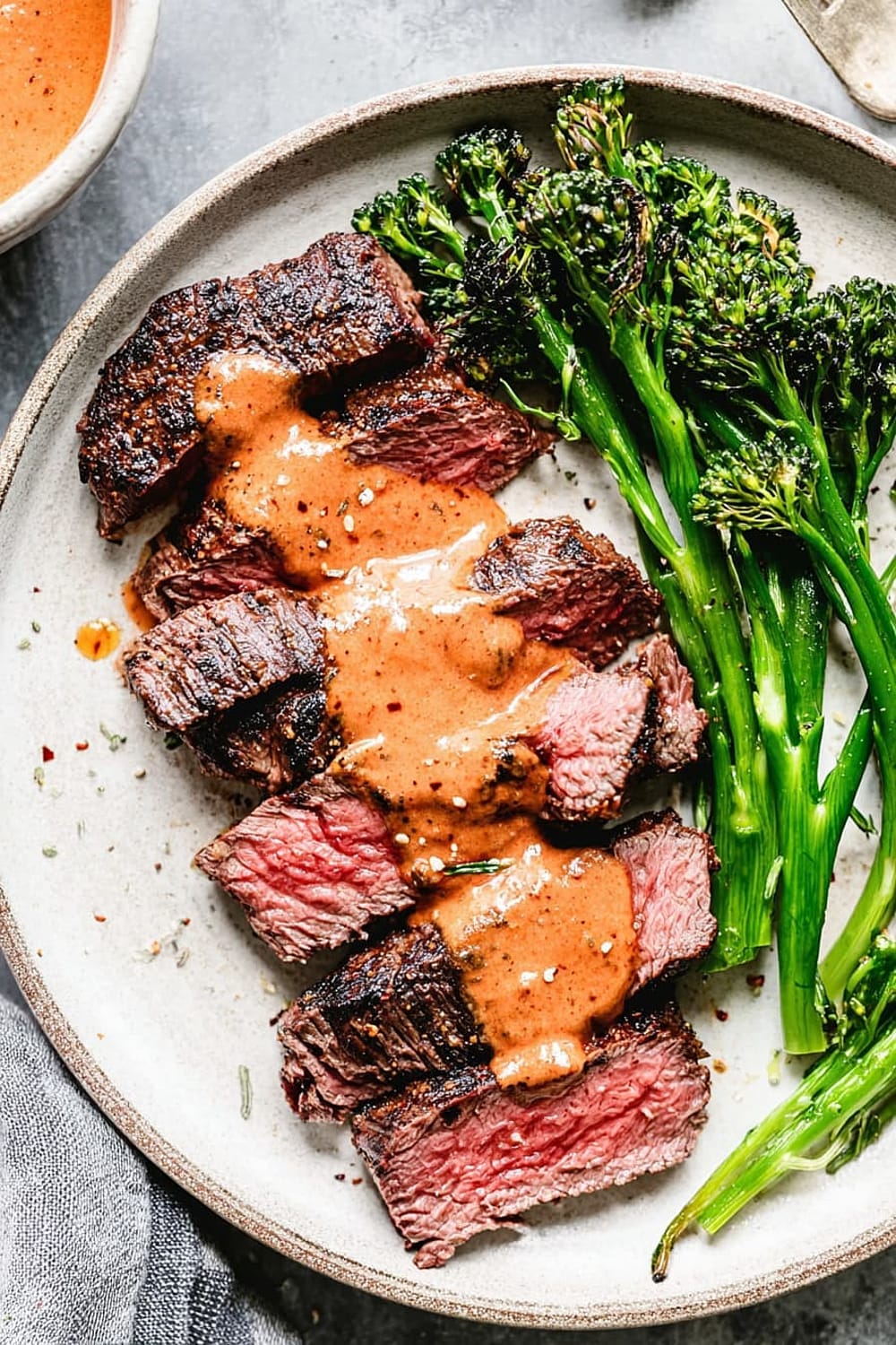 Grilled Hanger Steak with Homemade Steak Sauce