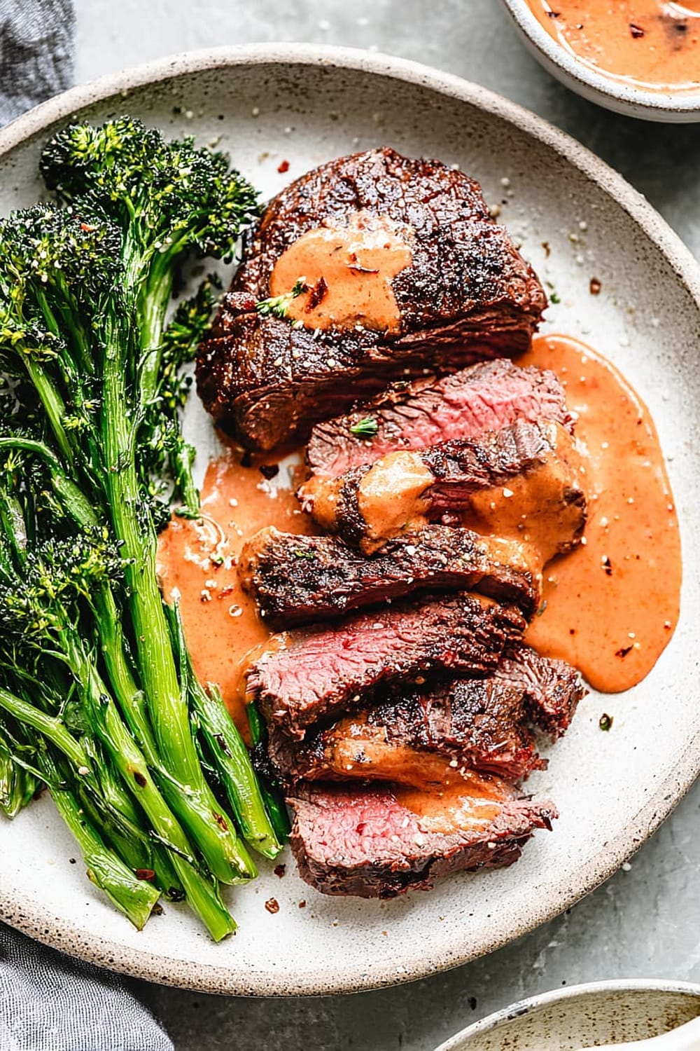 Grilled Hanger Steak with Homemade Steak Sauce
