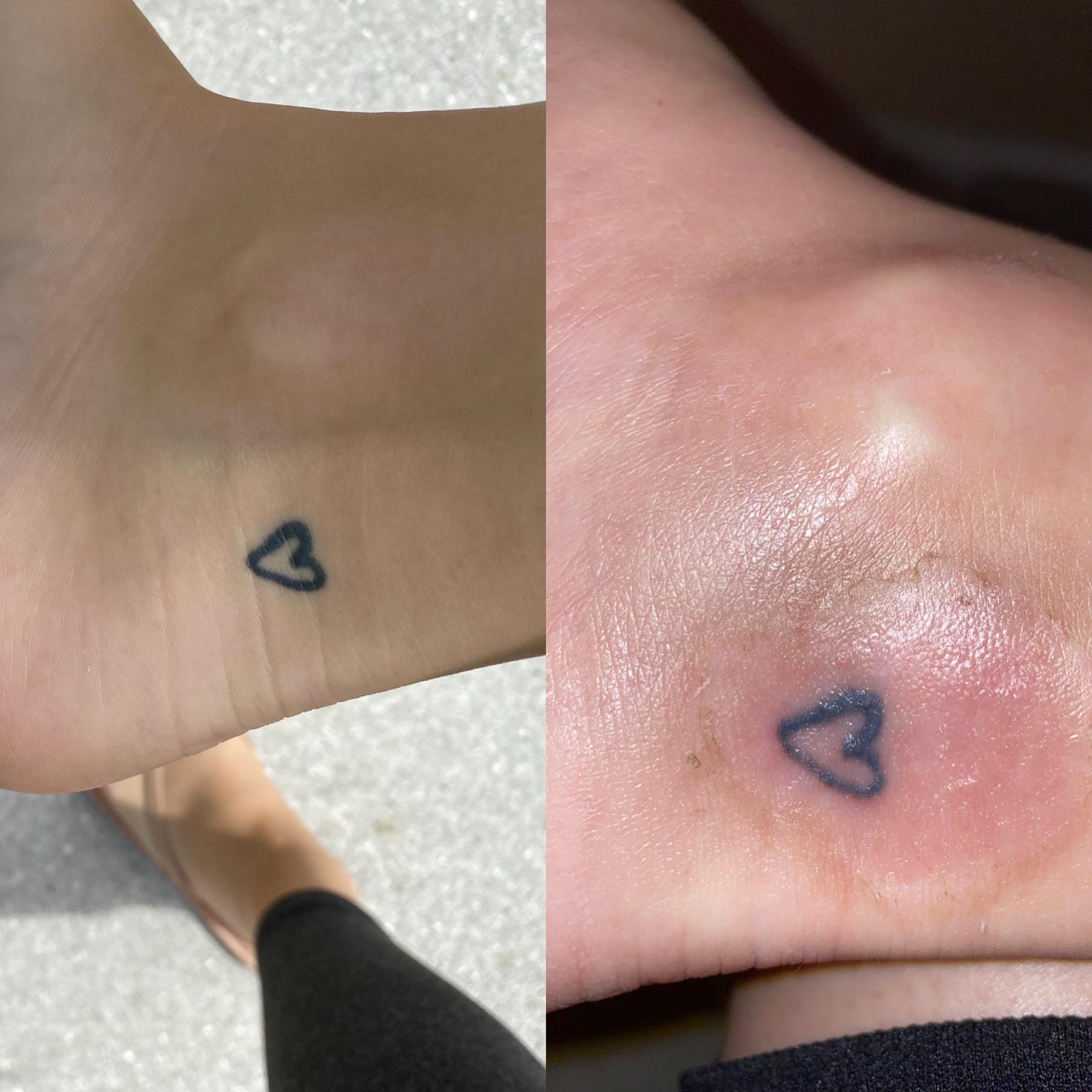 Matching heart outline tattoos create an intimate bond between two people, with each person carrying a piece of the other's love story on their skin. The delicate black linework and strategic wrist placement makes these minimalist designs perfect for couples who want something subtle yet deeply meaningful 💕 The beauty lies in their simplicity - two identical symbols that represent one unbreakable connection.