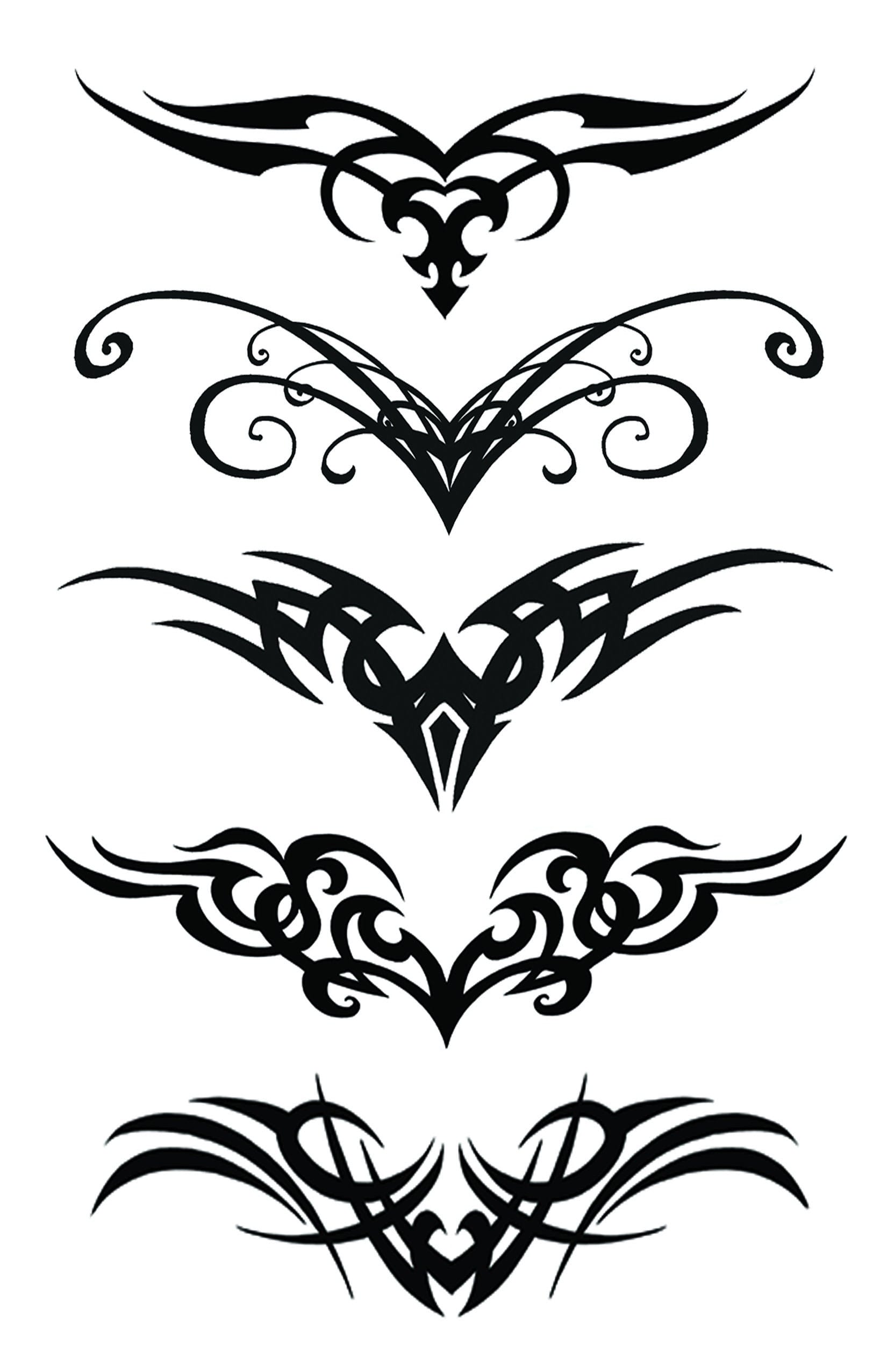 Flowing like calligraphy across skin, these intricate tribal designs merge sharp geometric lines with graceful curves in perfect symmetry. Each piece tells its own story through bold black ink, from delicate scrollwork that whispers elegance to fierce angular patterns that command attention ⚡ Whether adorning shoulders, chest, or lower back, these versatile motifs transform any placement into a canvas of ancient artistry.