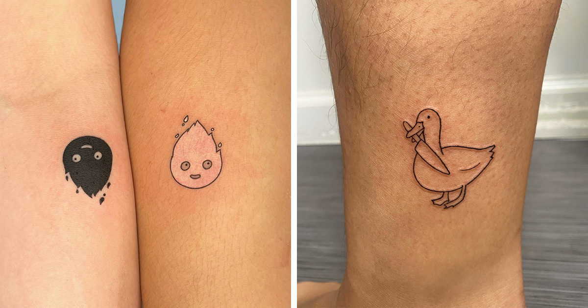 **Matching Opposites Meet Adorable Duck Vibes**
Contrasting elements create visual poetry in this trio of minimalist tattoos - a mysterious black droplet meets its cheerful counterpart, while a sweet rubber duck brings playful energy to the collection. The simple line work and strategic placement on the forearms showcase how opposing forces (dark/light, serious/whimsical) can coexist beautifully in body art. Perfect for those who embrace both their mysterious depths and lighthearted spirit! 🦆