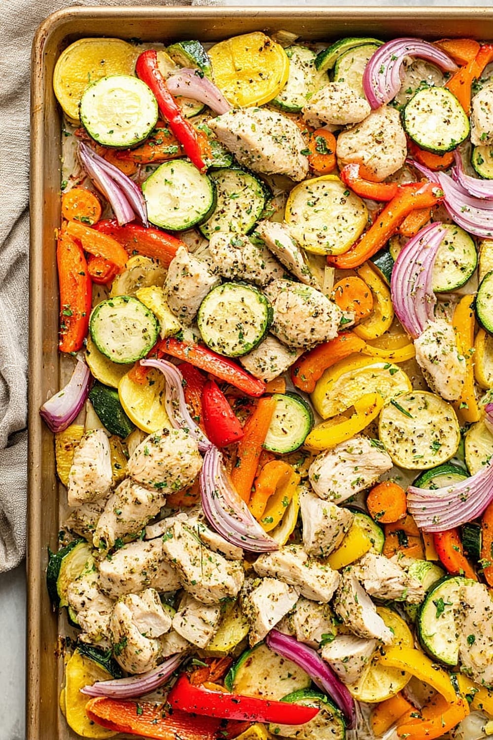 Sheet Pan Chicken and Rainbow Vegetables