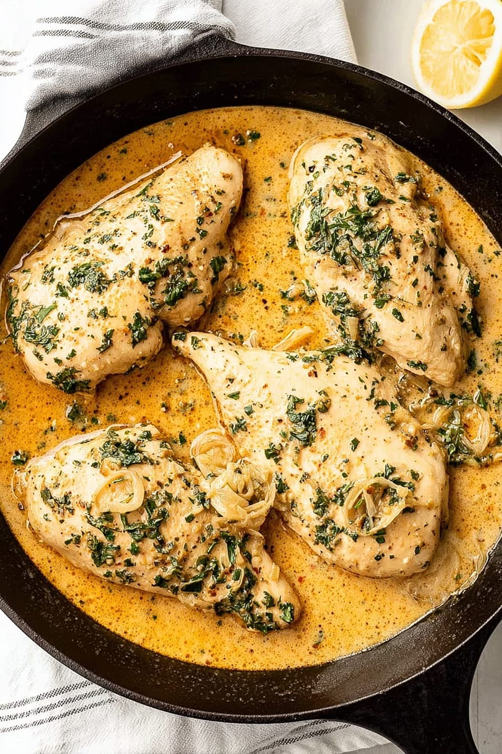 Skillet Chicken with Lemon Garlic Sauce