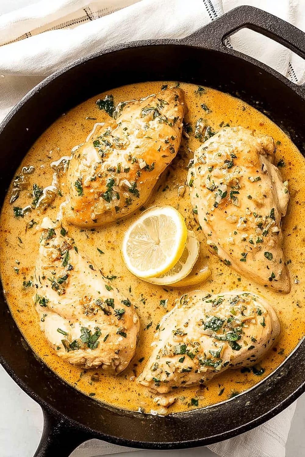 Skillet Chicken with Lemon Garlic Sauce
