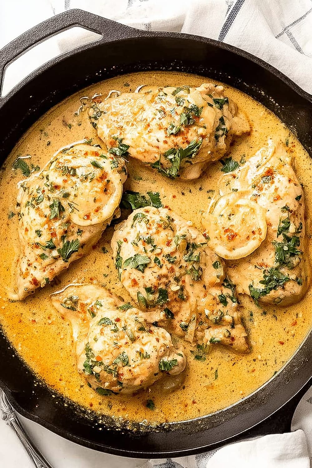 Skillet Chicken with Lemon Garlic Sauce
