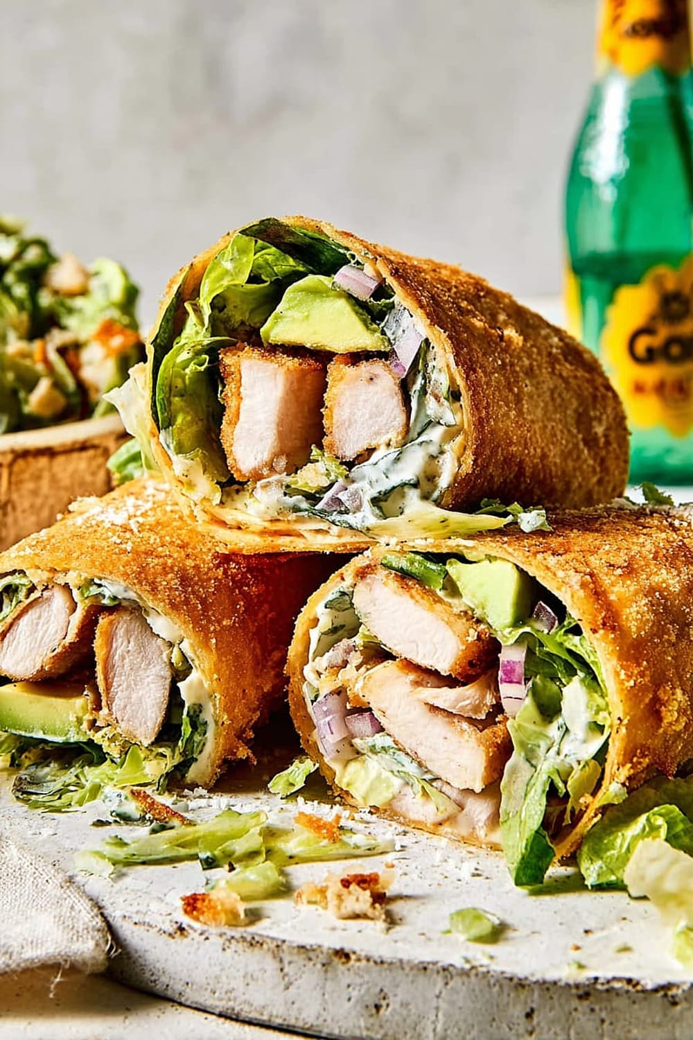 Chicken Caesar Wrap with Crispy Parmesan Crust