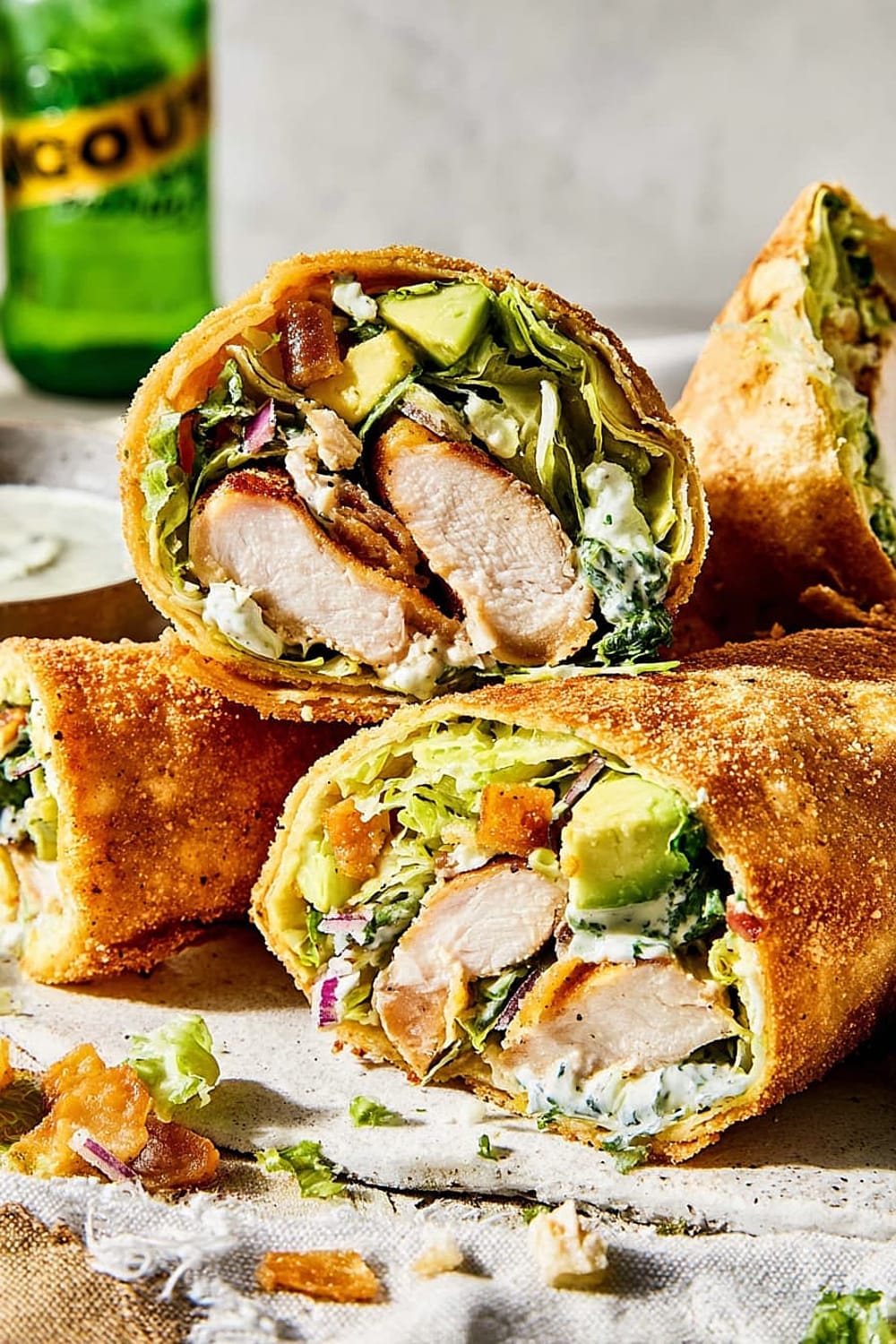 Chicken Caesar Wrap with Crispy Parmesan Crust