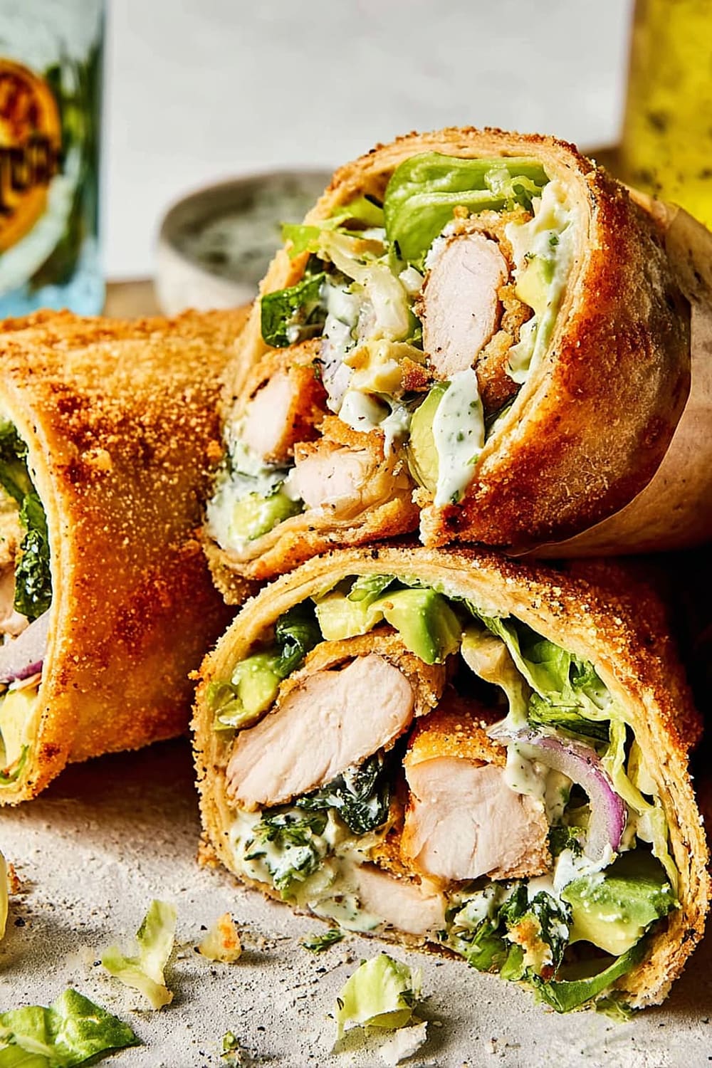 Chicken Caesar Wrap with Crispy Parmesan Crust