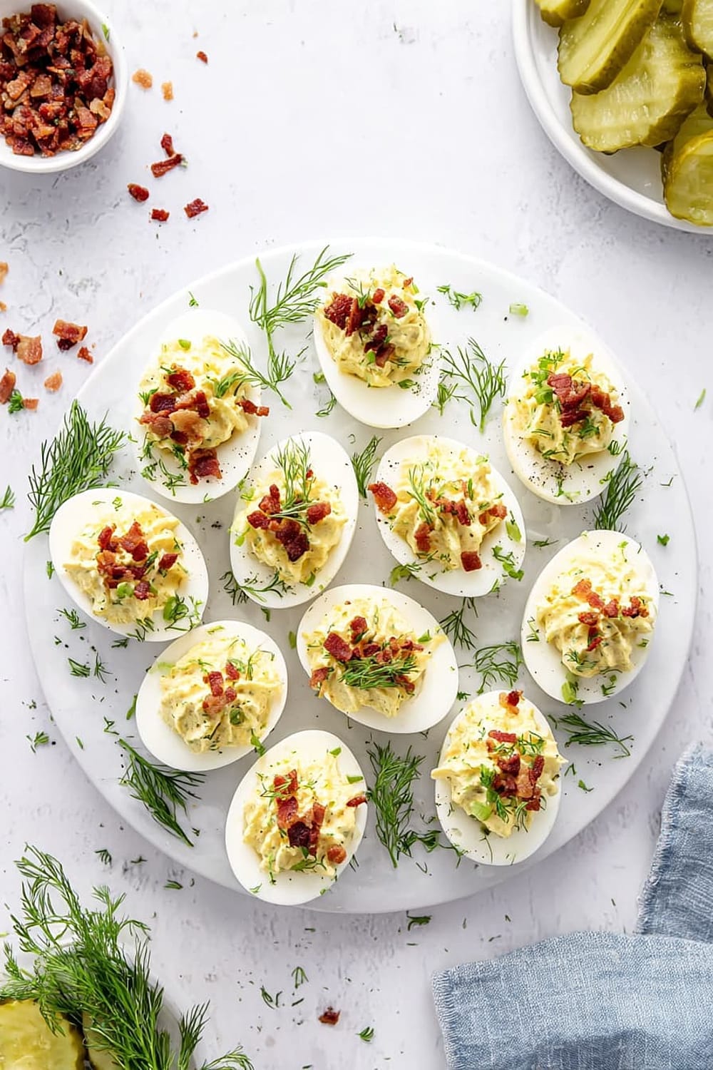 Bacon Dill Pickle Deviled Eggs
