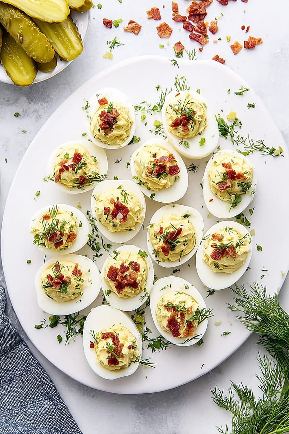 Bacon Dill Pickle Deviled Eggs