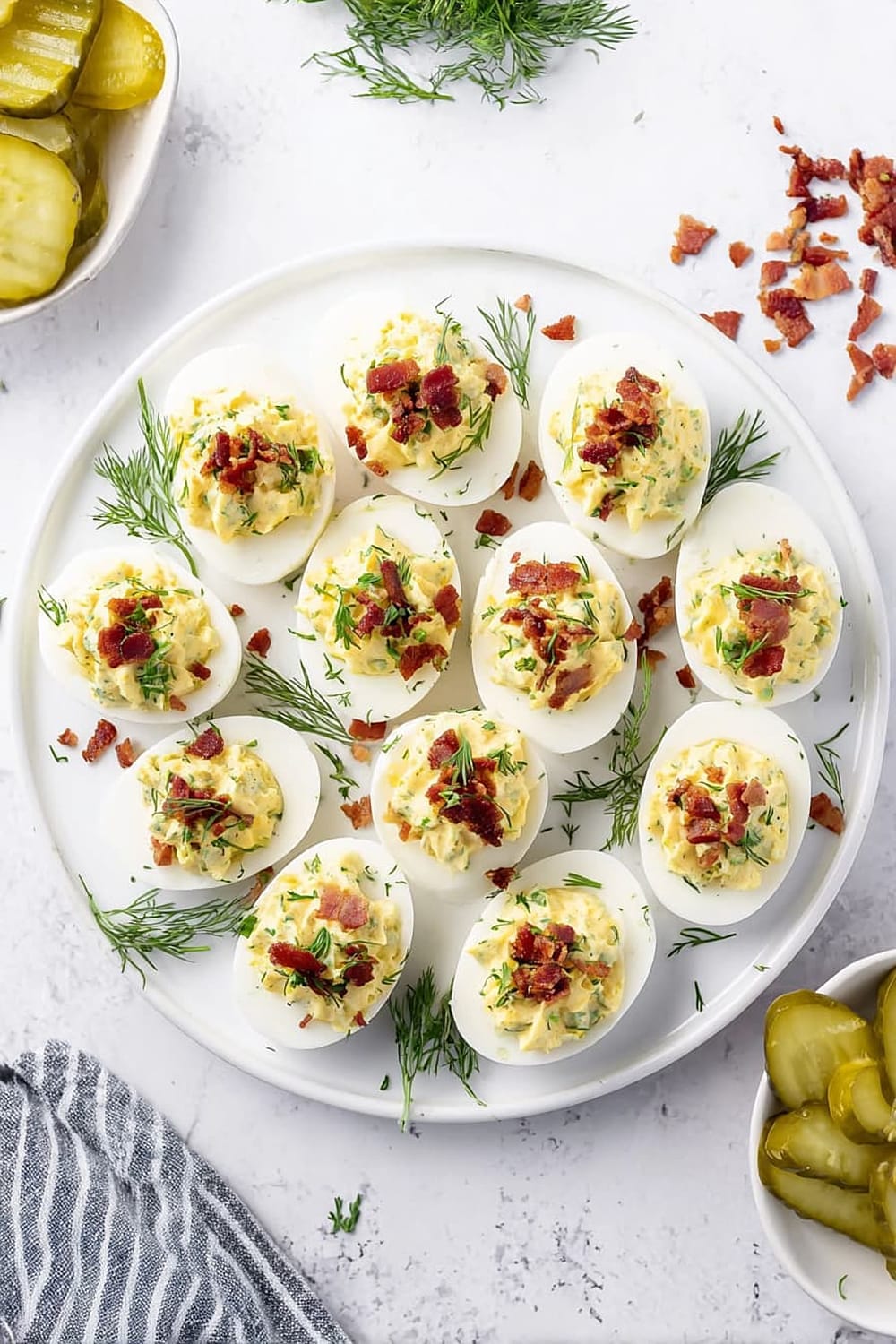 Bacon Dill Pickle Deviled Eggs