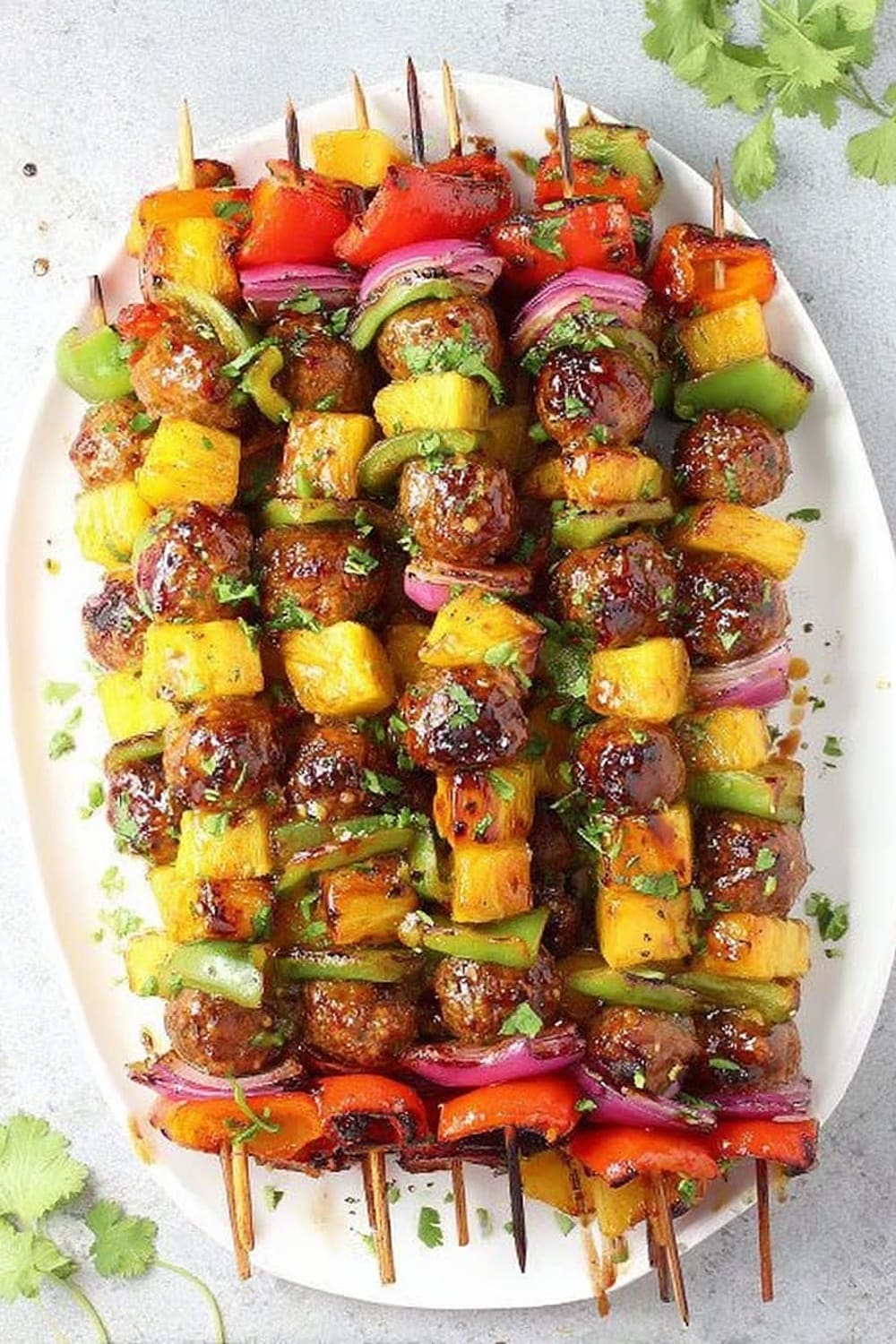 Teriyaki Chicken Meatball Kabobs