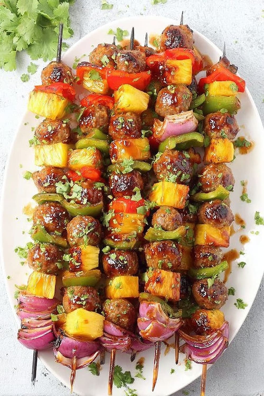 Teriyaki Chicken Meatball Kabobs