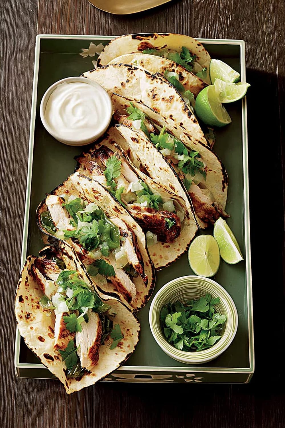 Chicken & Poblano Tacos with Crema