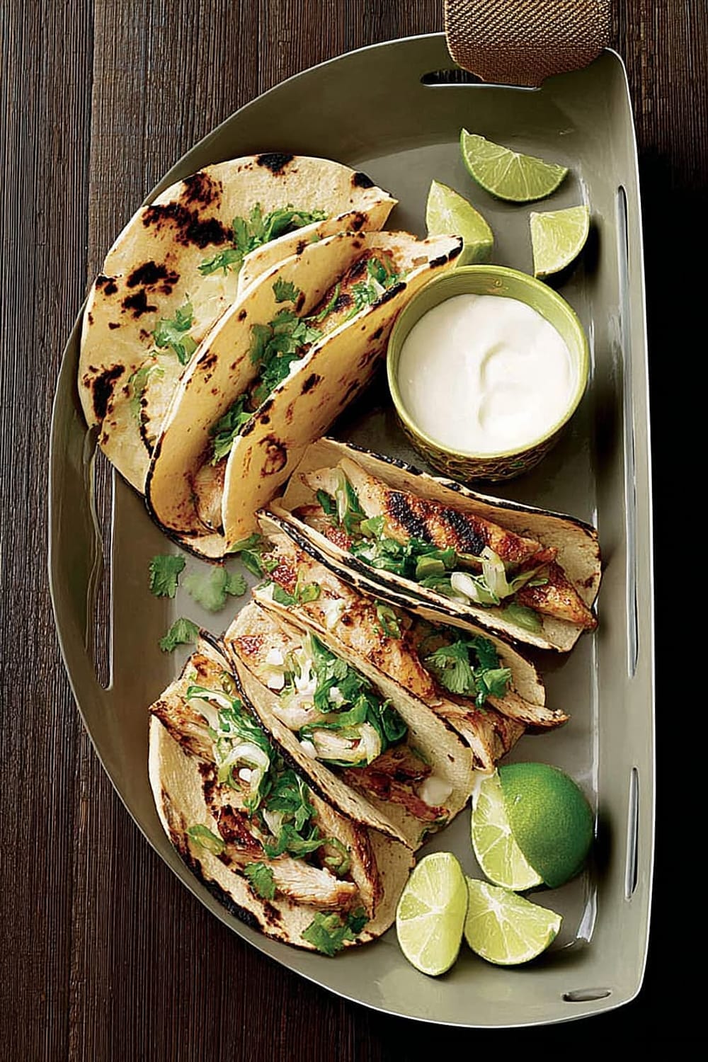Chicken & Poblano Tacos with Crema