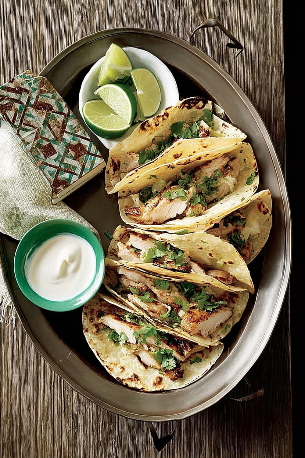 Chicken & Poblano Tacos with Crema