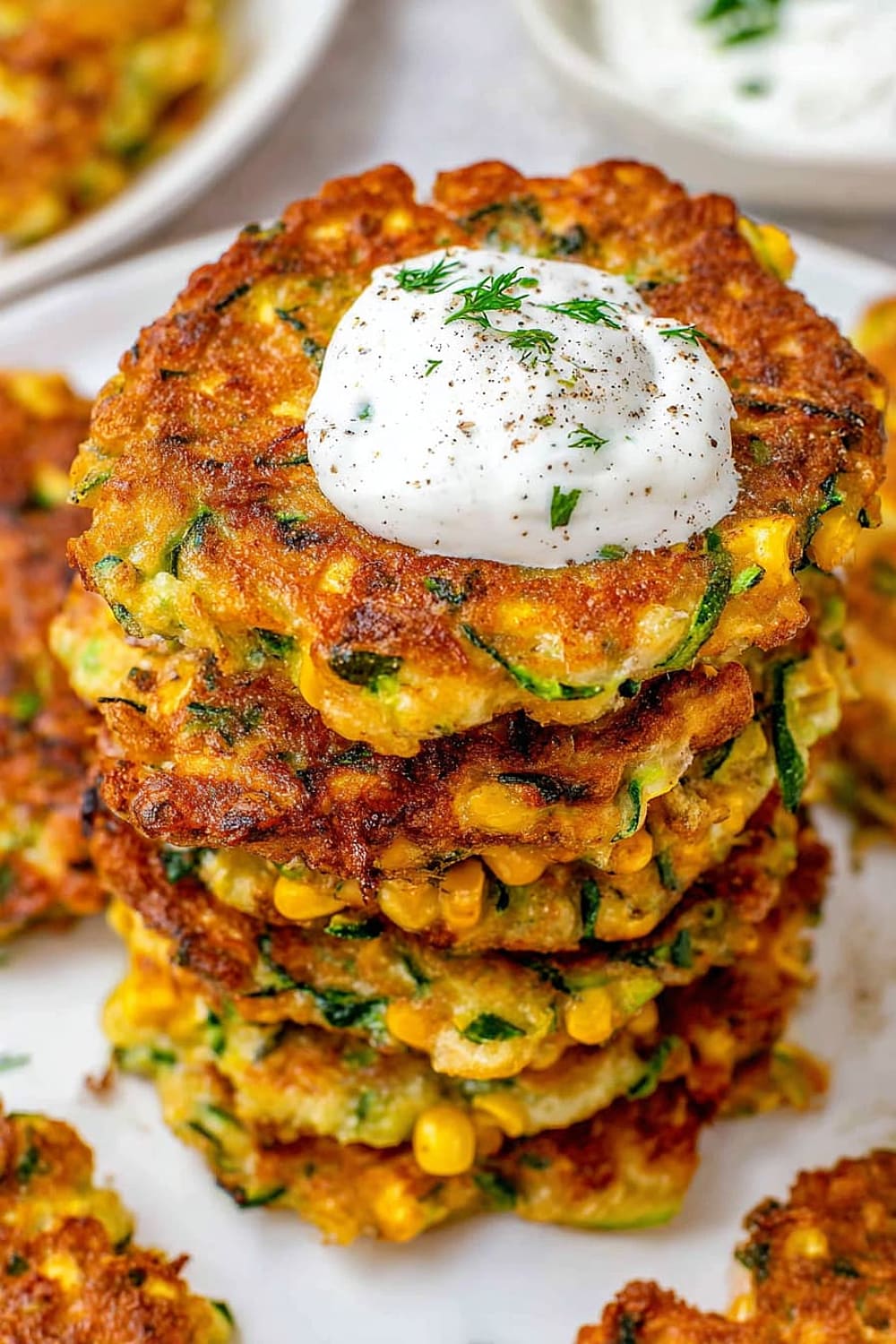 Cheesy Zucchini and Corn Fritters