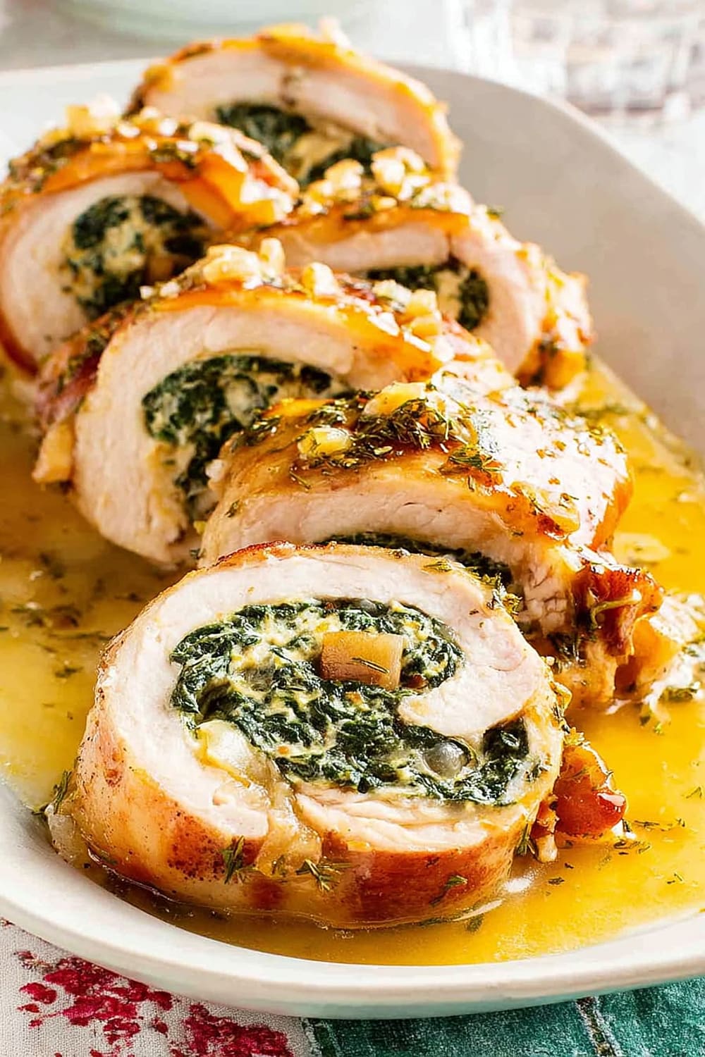 Spinach and Swiss Cheese Stuffed Chicken Thighs