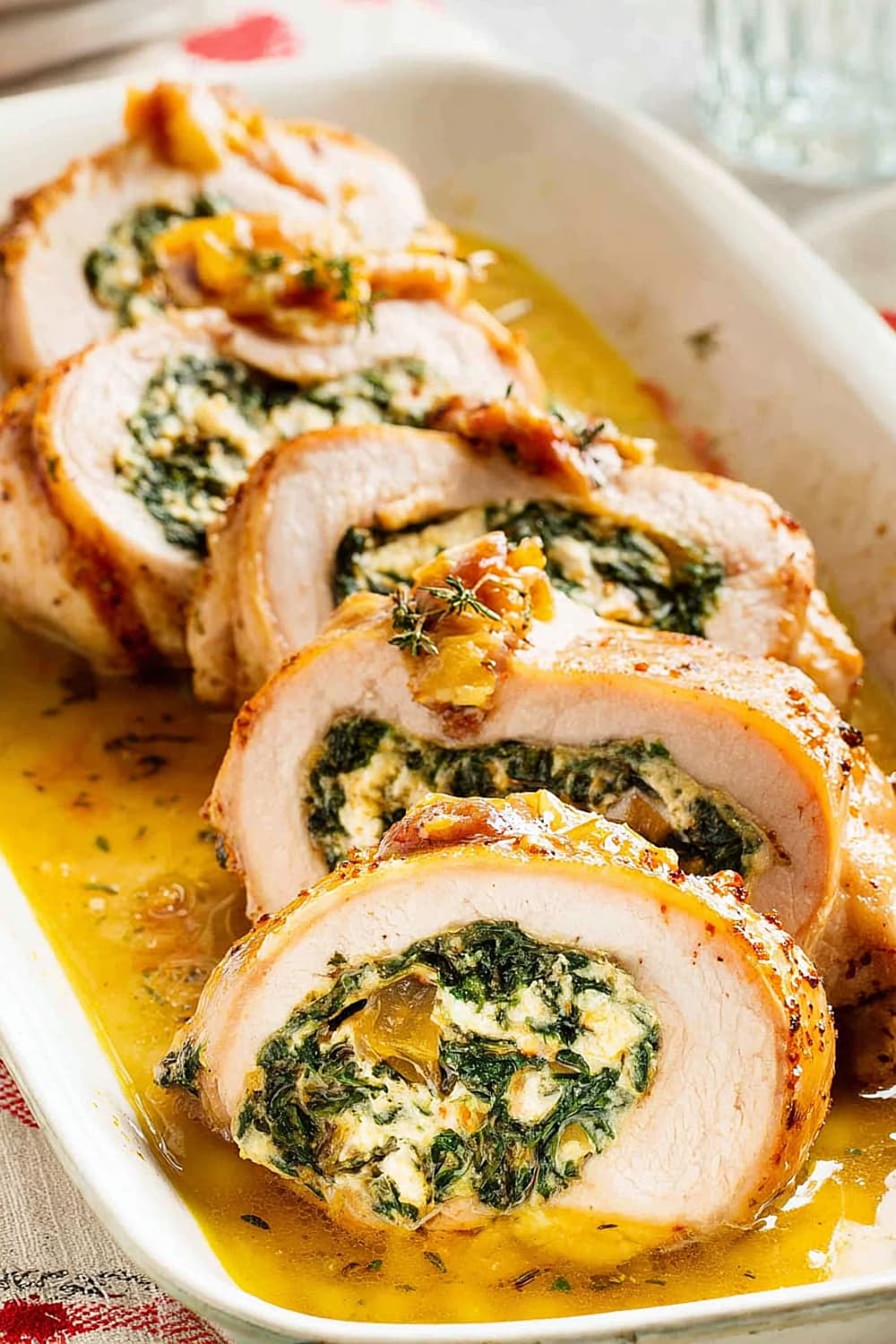 Spinach and Swiss Cheese Stuffed Chicken Thighs