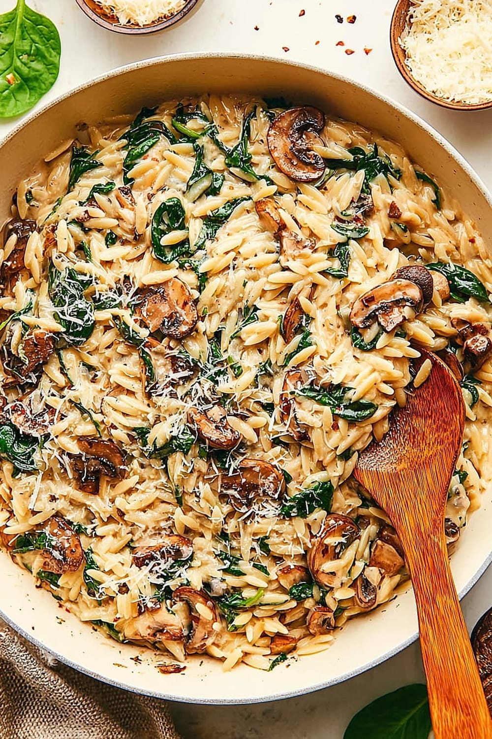 Creamy Garlic Mushroom Orzo