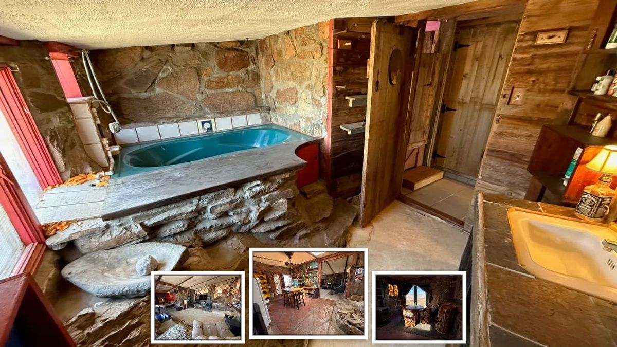 This House Is Built Into A Rock With A Stream Inside