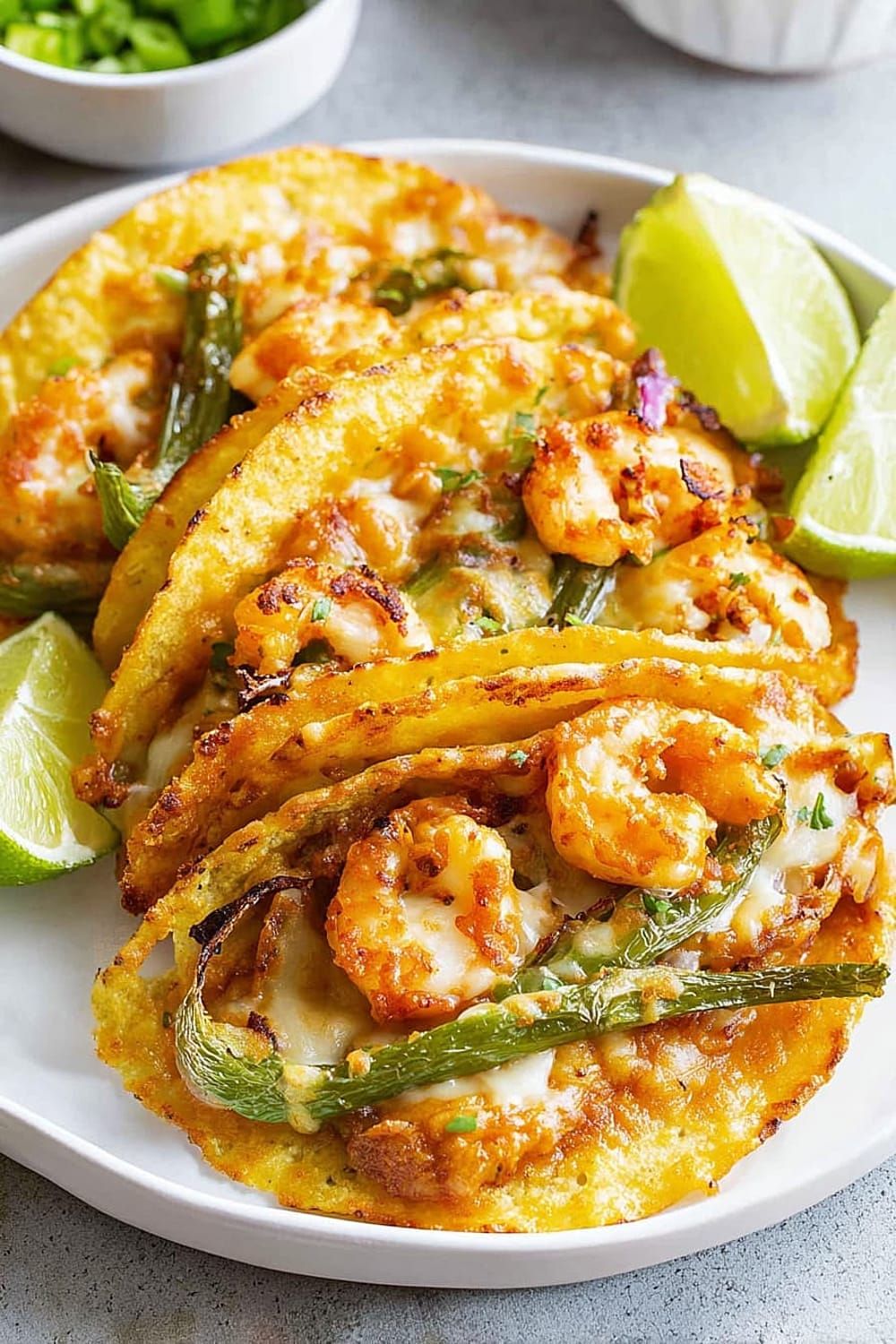 Tacos Gobernador (Cheesy Shrimp Tacos)