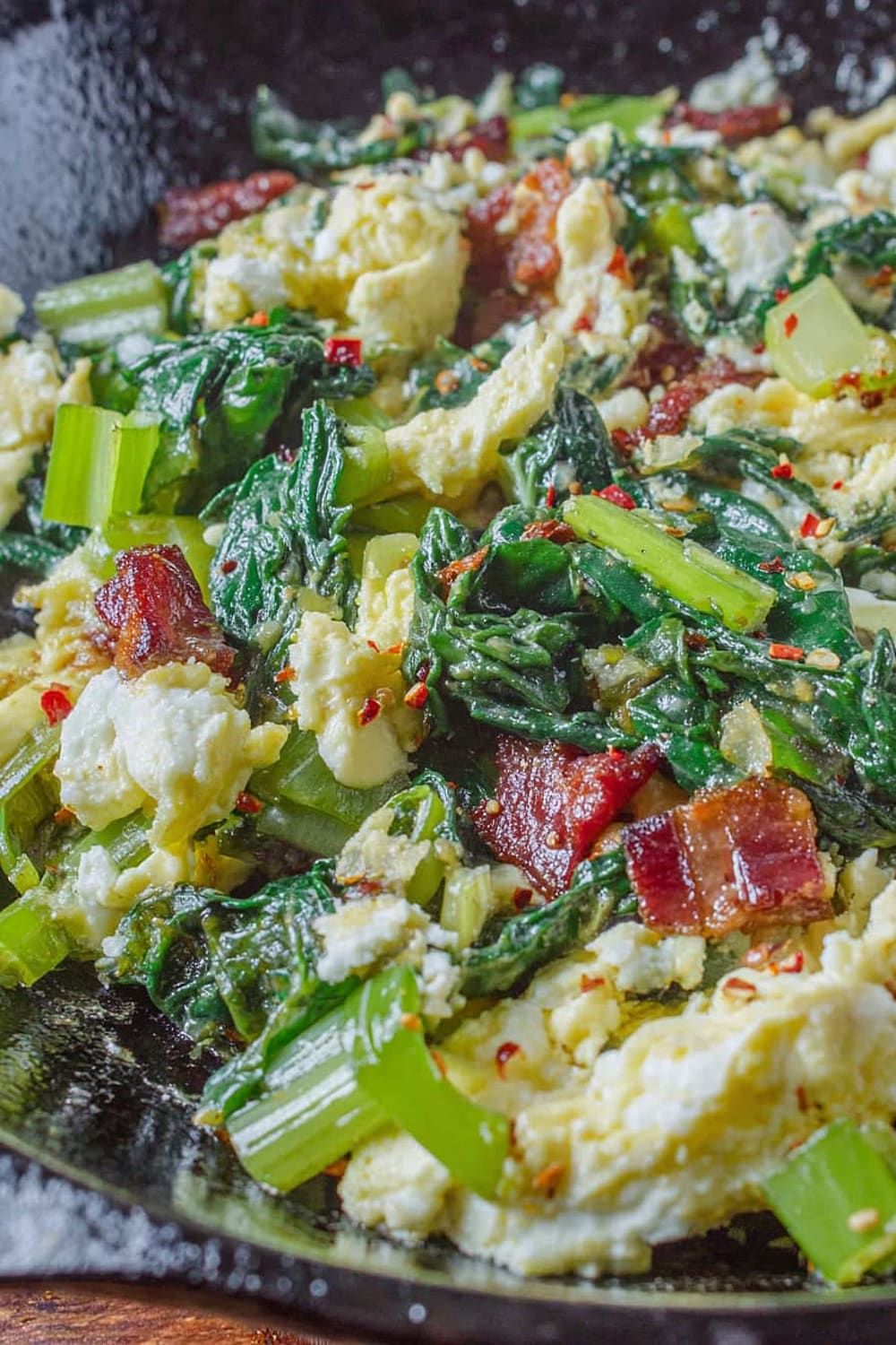 Southern-Style Polk Salad with Eggs + Bacon (Poke Salad Recipe)