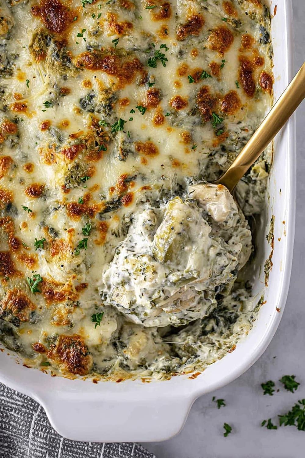 Spinach Artichoke Chicken Casserole