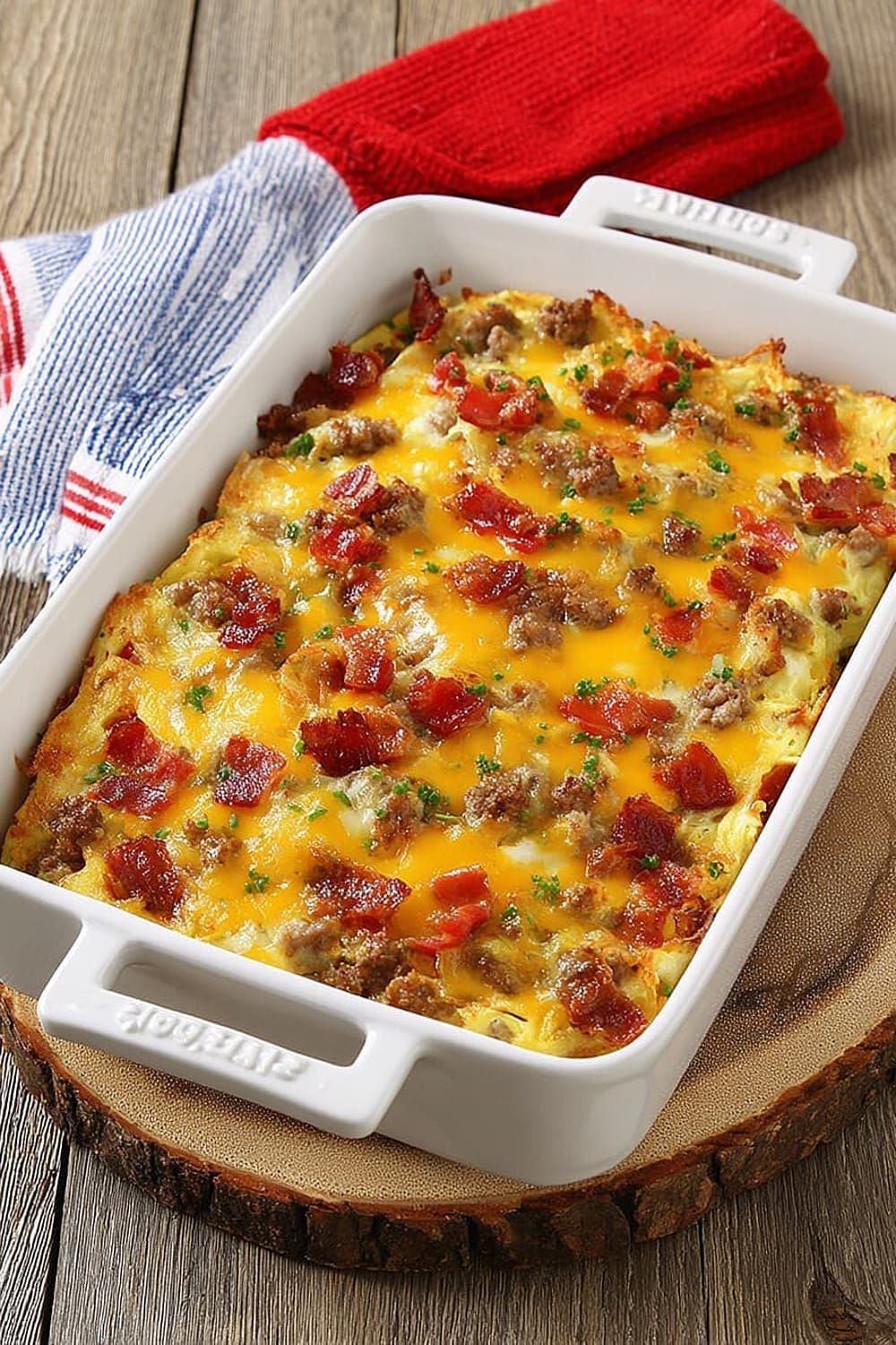 Fully Loaded Cheesy Breakfast Casserole