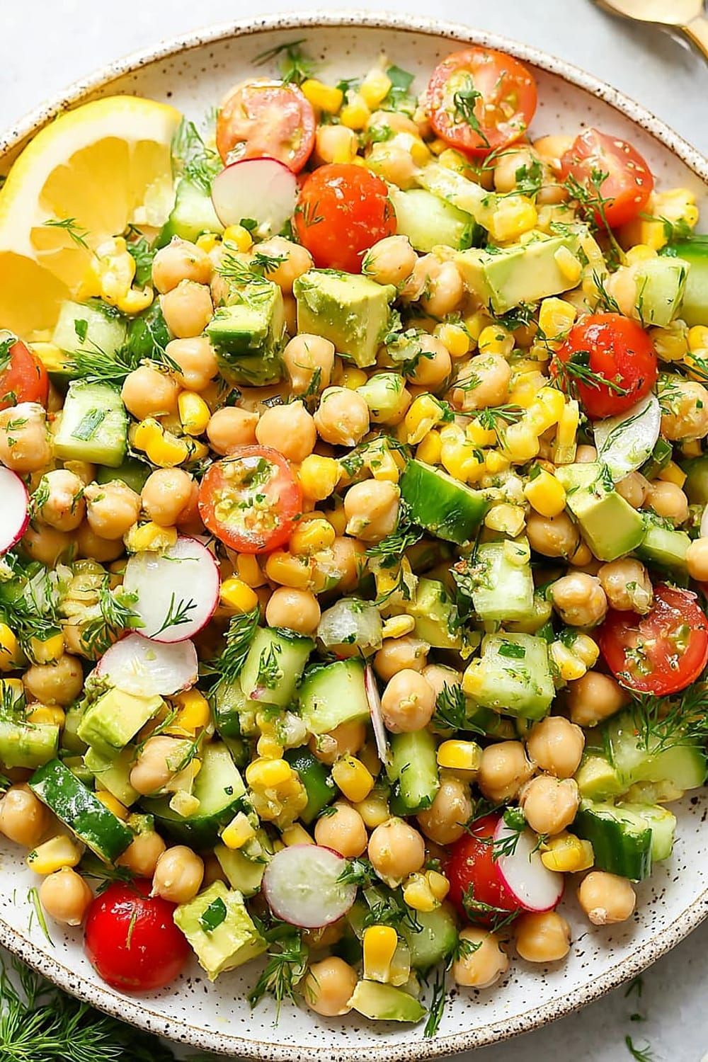 Summer Vegetable Chickpea Salad (Dairy Free!)