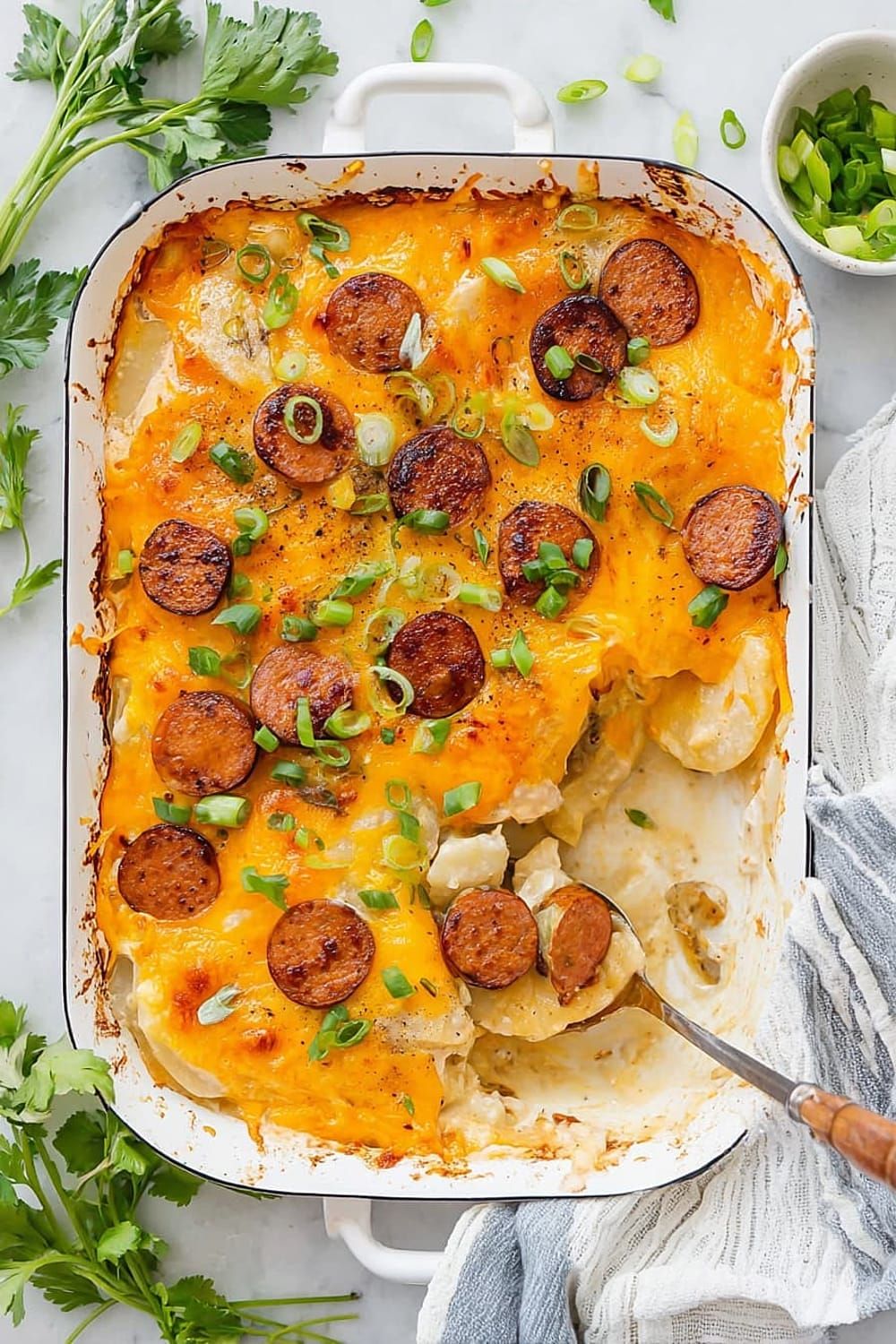 Dump-and-Bake Pierogi Casserole with Kielbasa