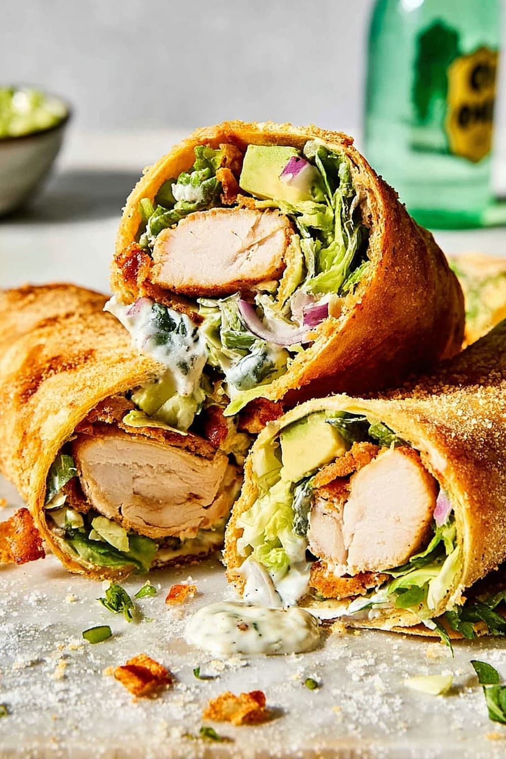 Chicken Caesar Wrap with Crispy Parmesan Crust