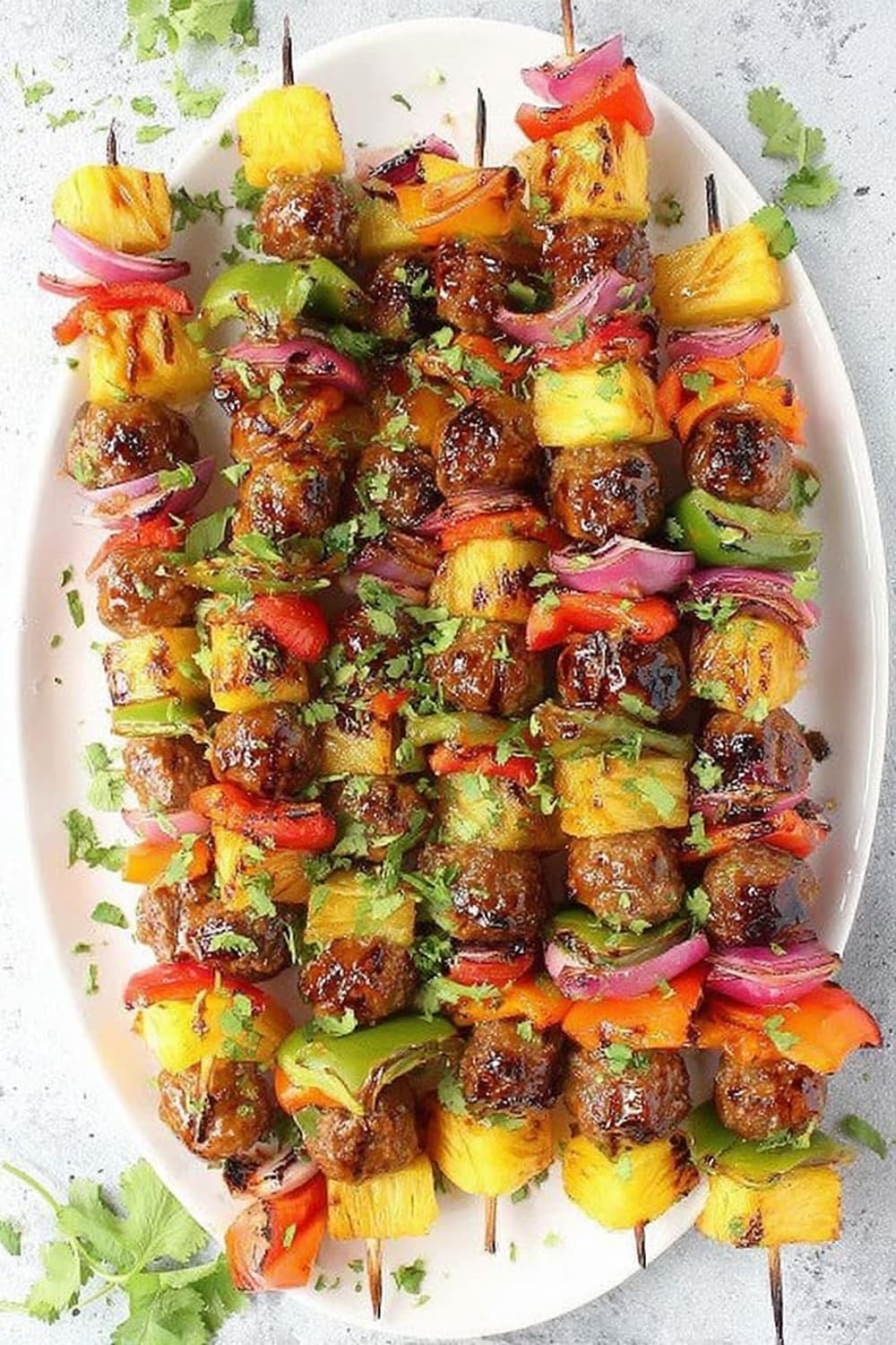 Teriyaki Chicken Meatball Kabobs