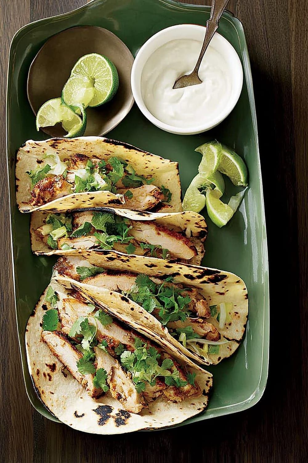 Chicken & Poblano Tacos with Crema