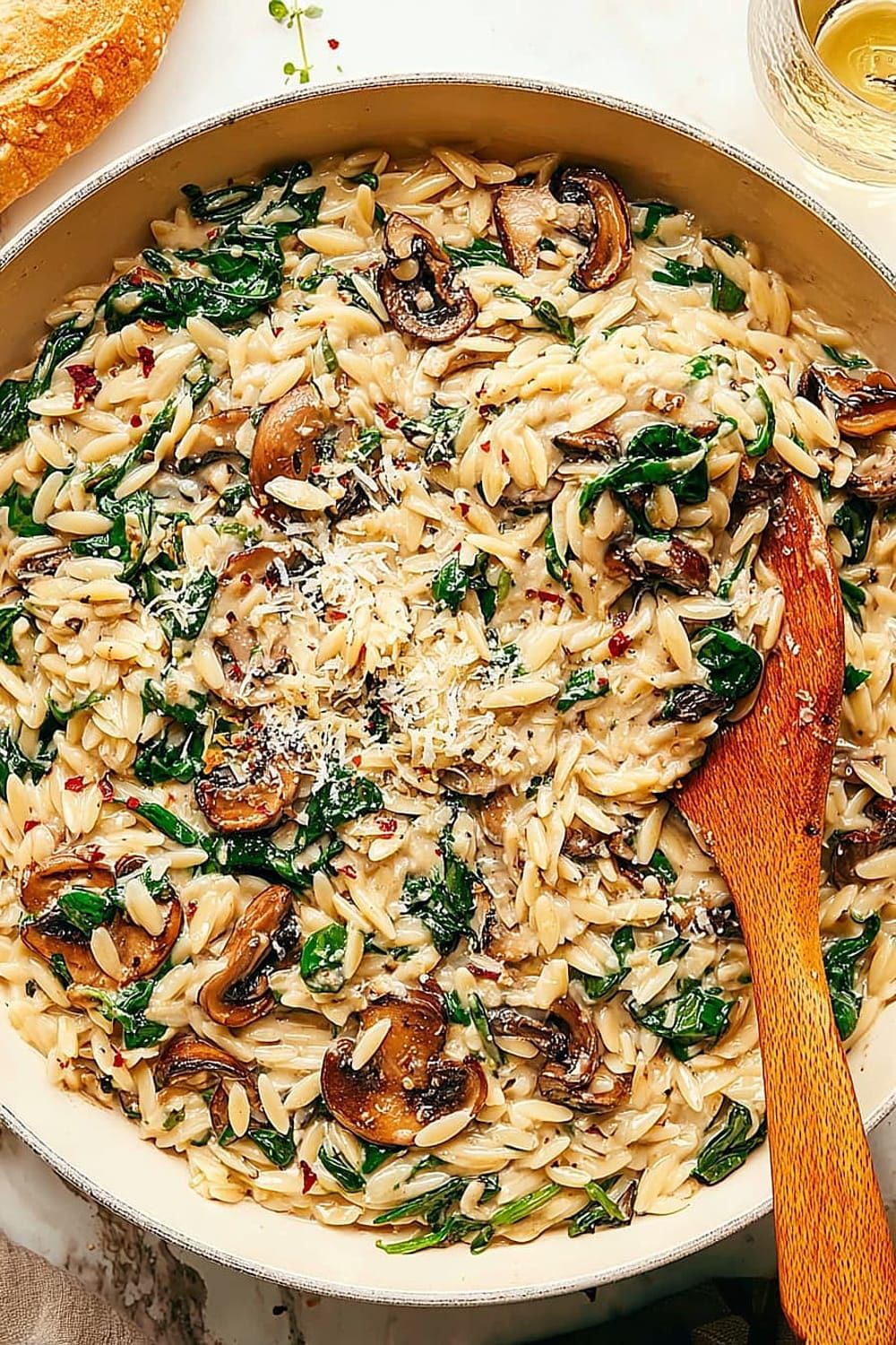 Creamy Garlic Mushroom Orzo