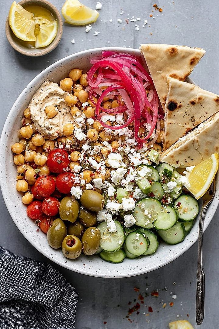 Greek Bowls With Lemon Tahini Sauce