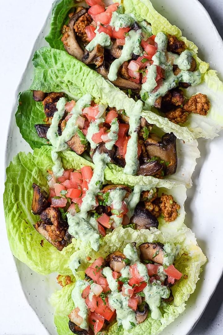 Plant-based Mushroom Chorizo Lettuce Wraps