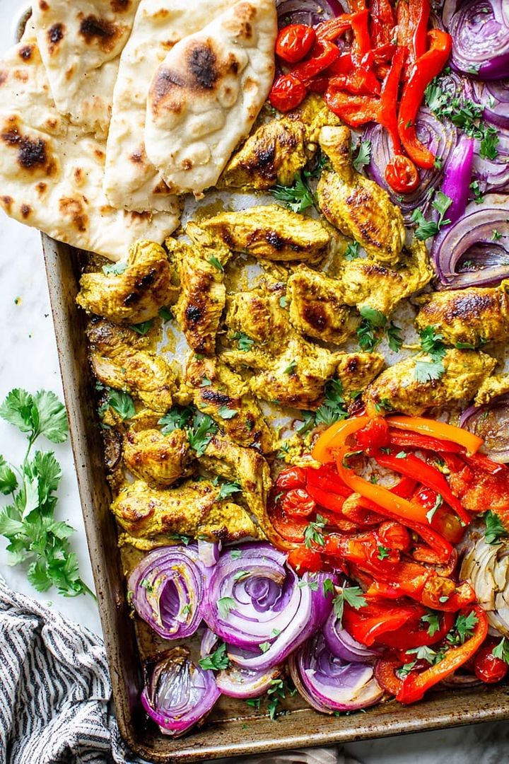 Chicken Shawarma Sheet Pan Dinner