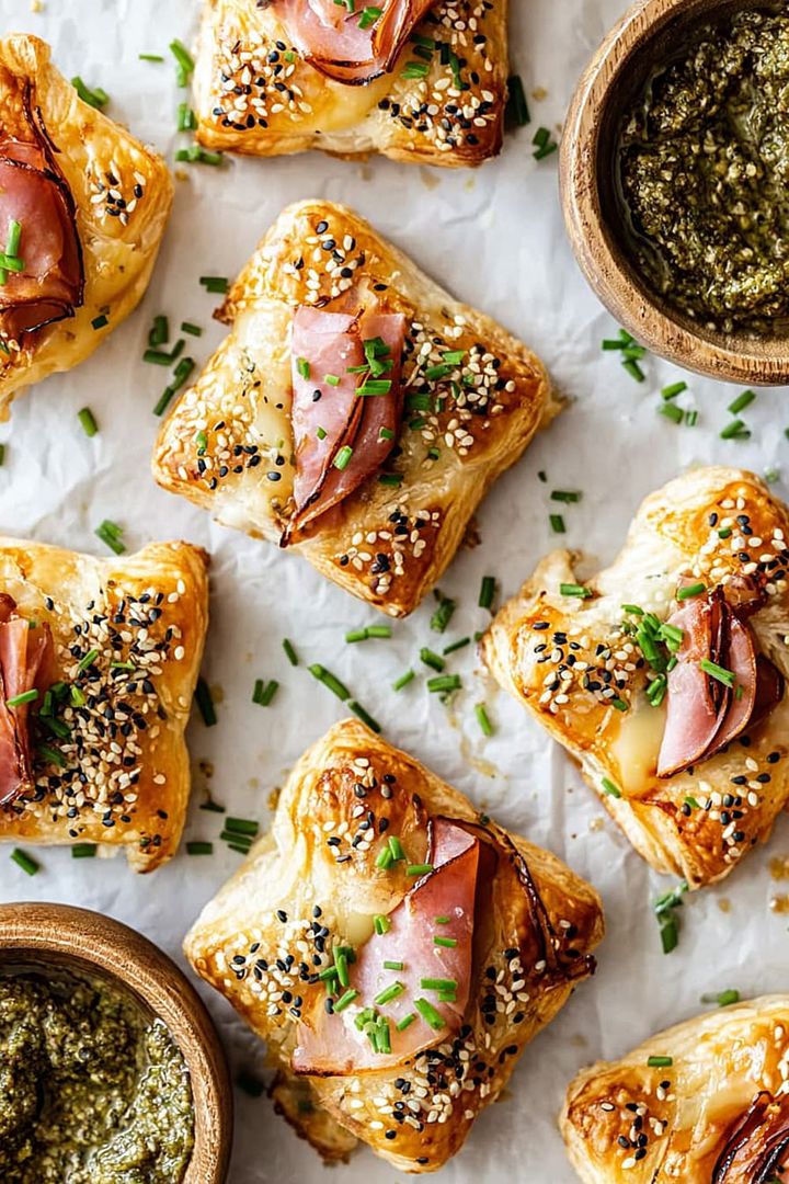 Easy Ham and Cheese Puff Pastry Bites