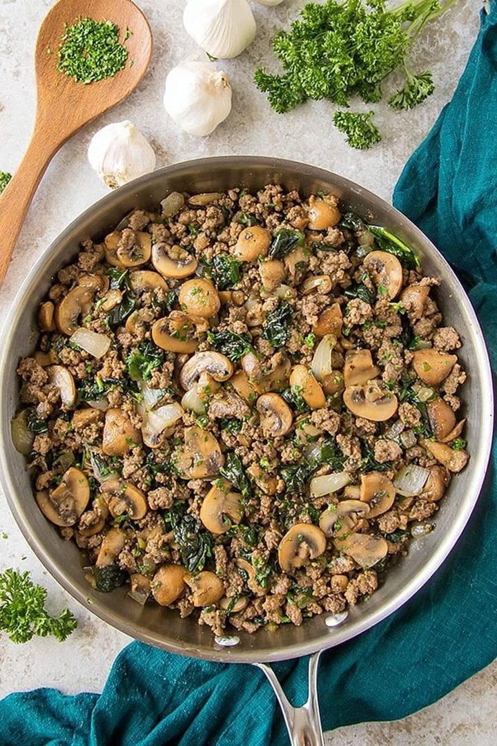 30-Minute Ground Beef and Mushroom Skillet