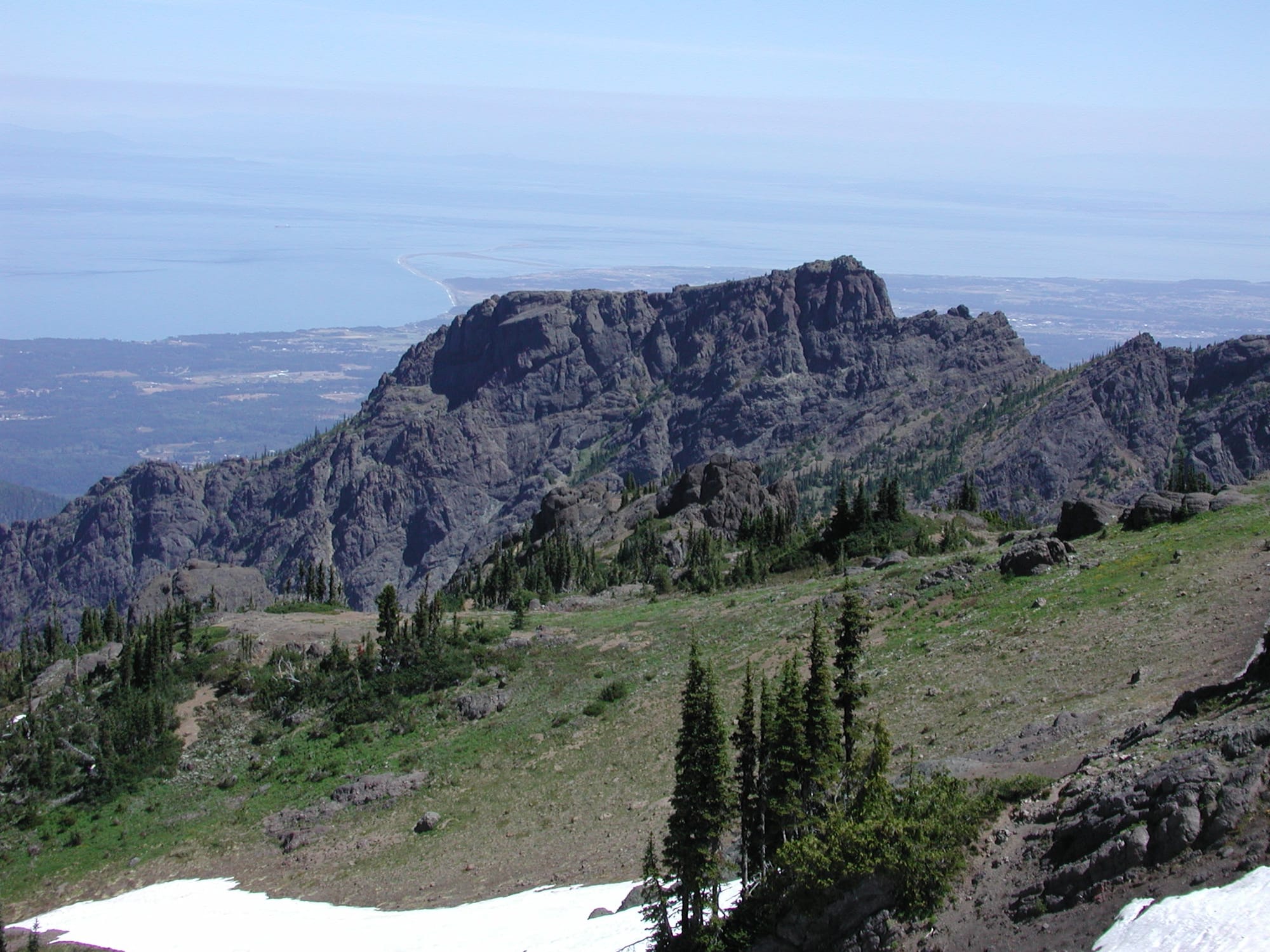 View of Strait of Juan de Fuca from Grandview Ridge In Olympic National Park.
