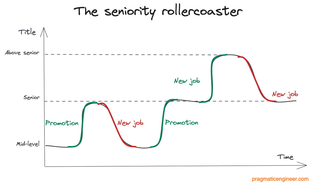 The Seniority Roller Coaster and Down-Leveling in Tech