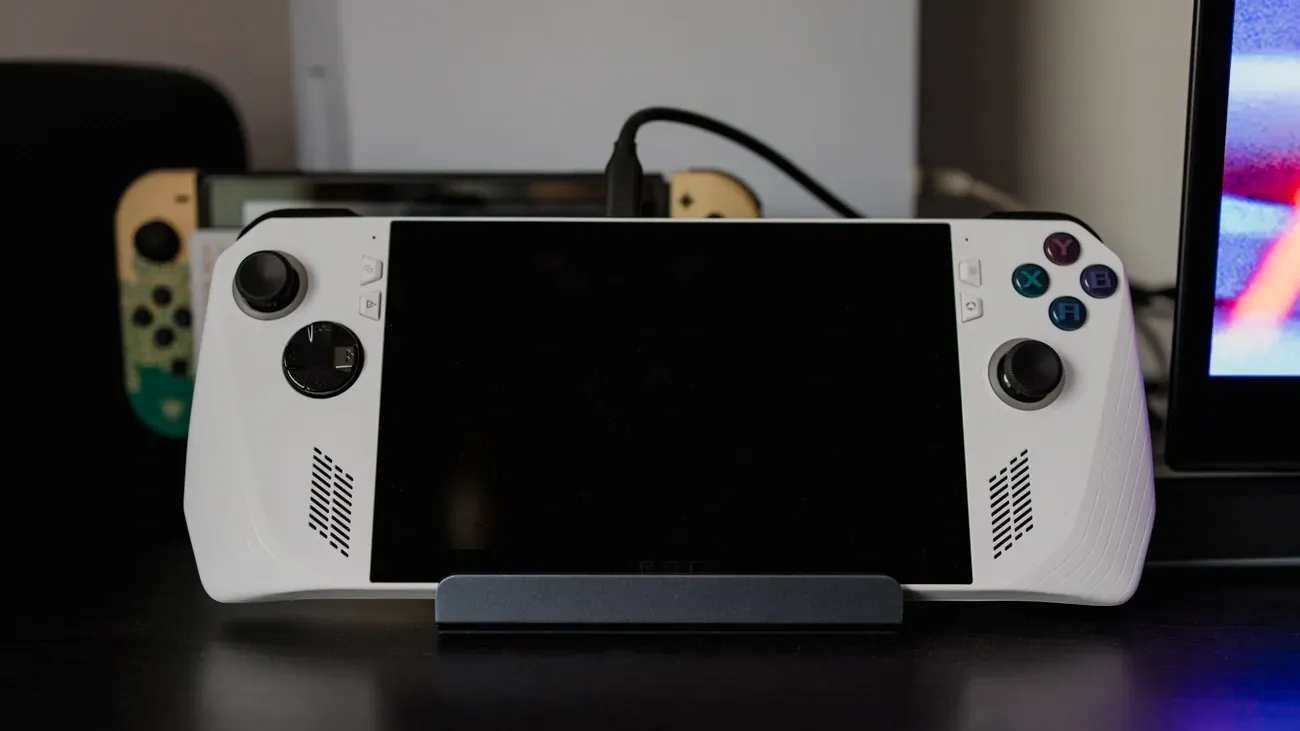 ROG Ally connected to a TV.