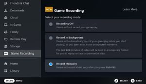 How to use Steam Game Recording on Steam Deck