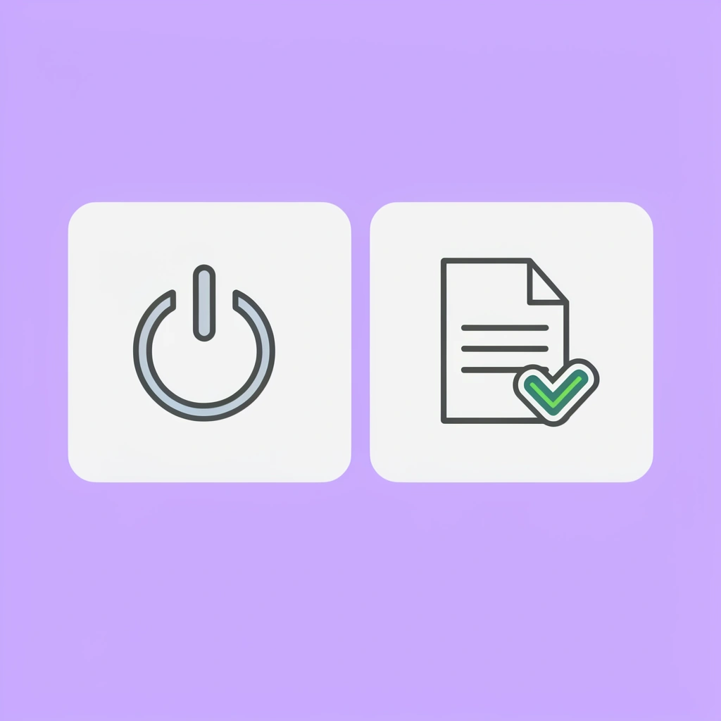 Before: X mark showing business stopped but legally active. After: checkmark showing proper legal dissolution completed