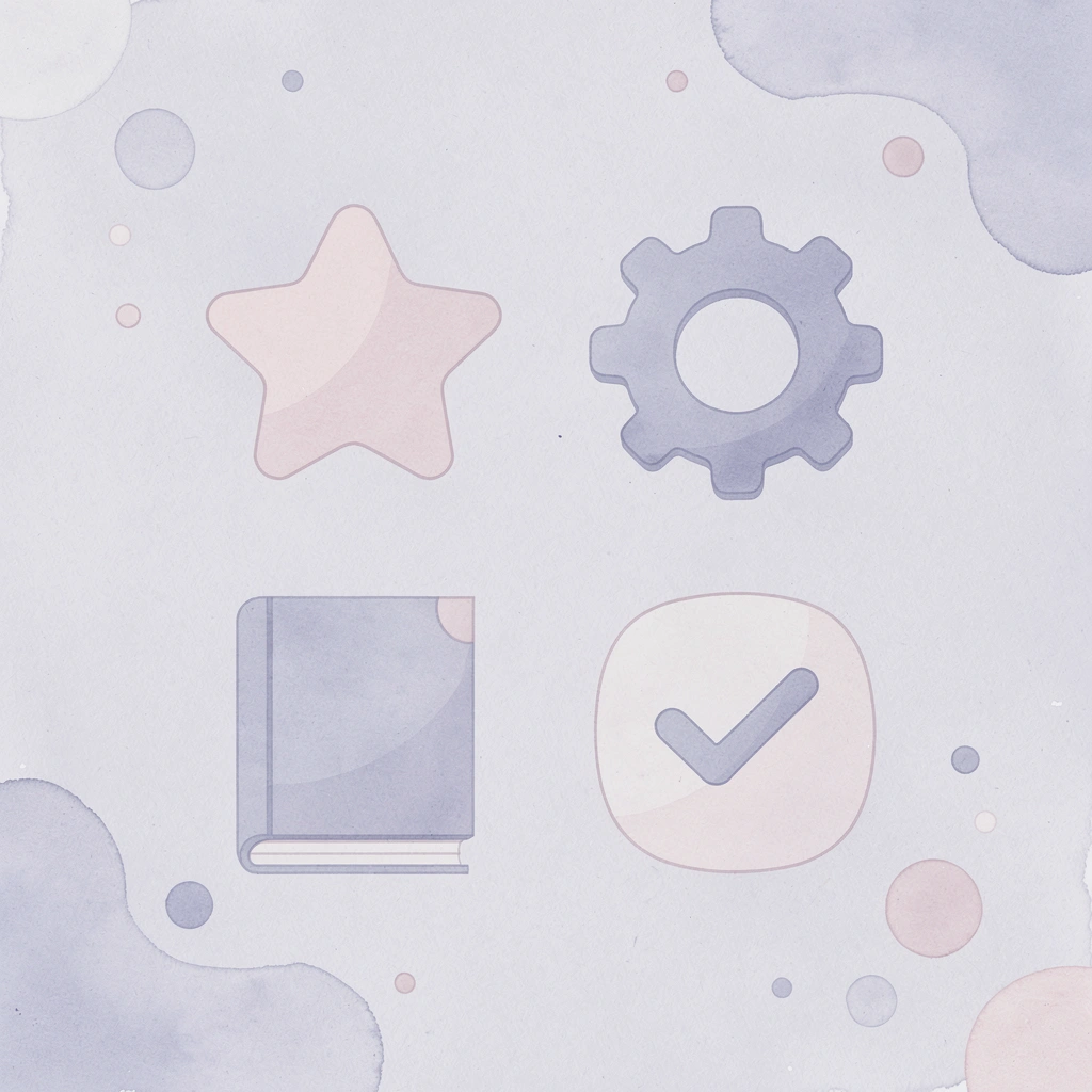 Four icons representing essential winddown components