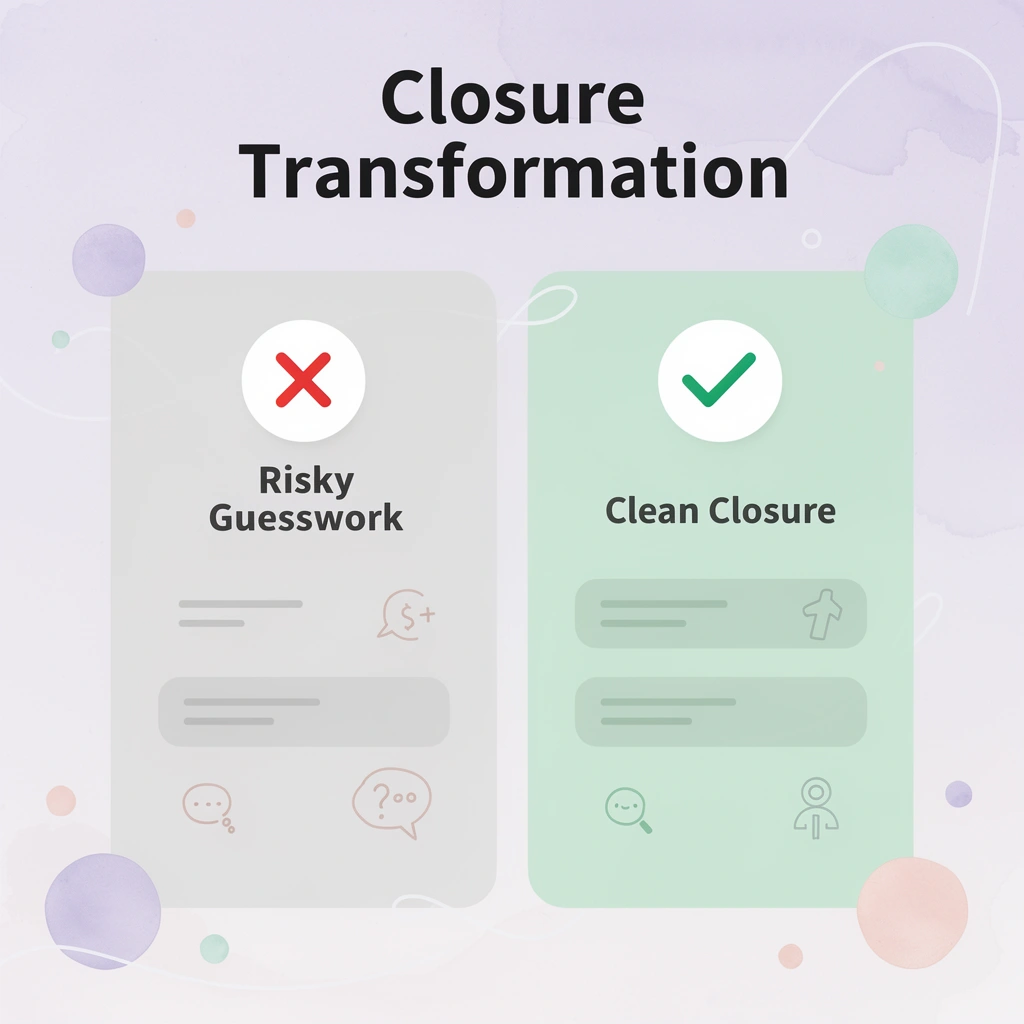 Before and after comparison of business closure approaches