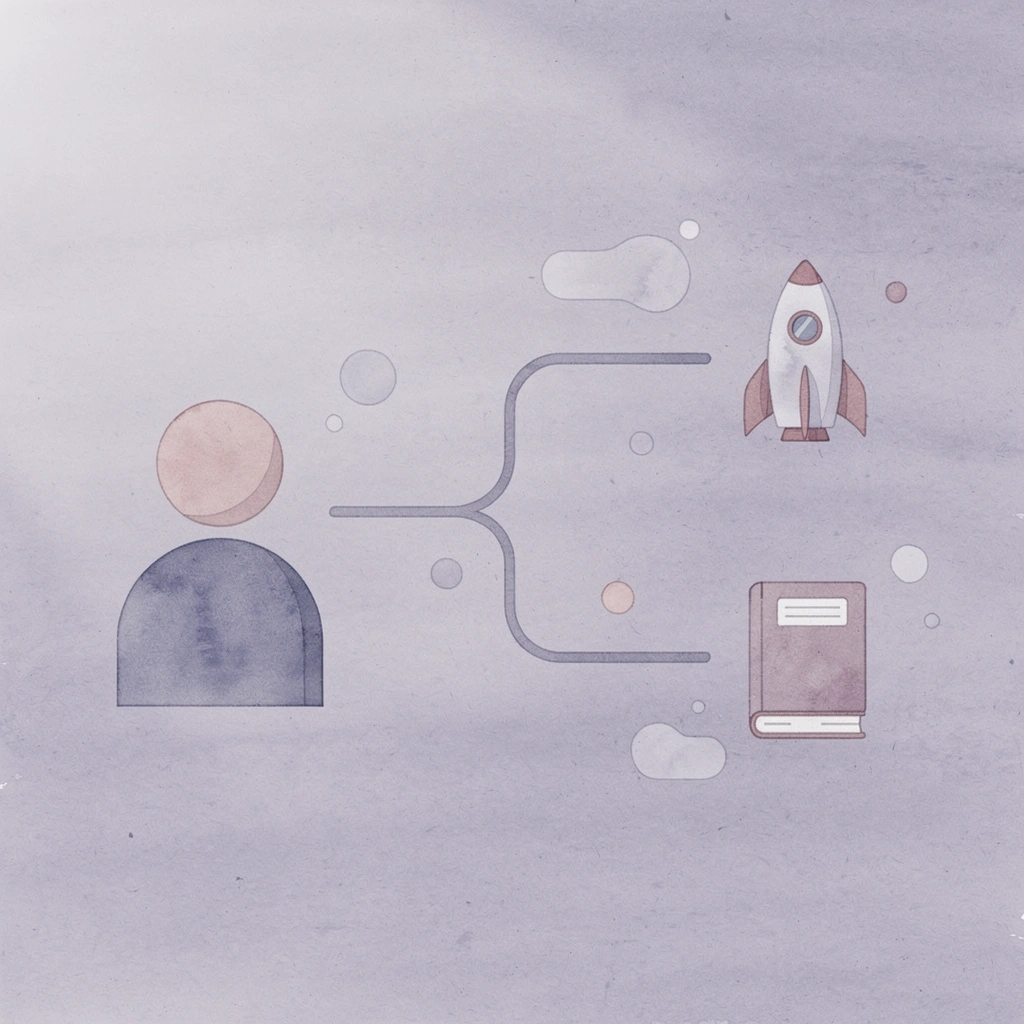 Document icon splitting into two paths representing the two phases of dissolution