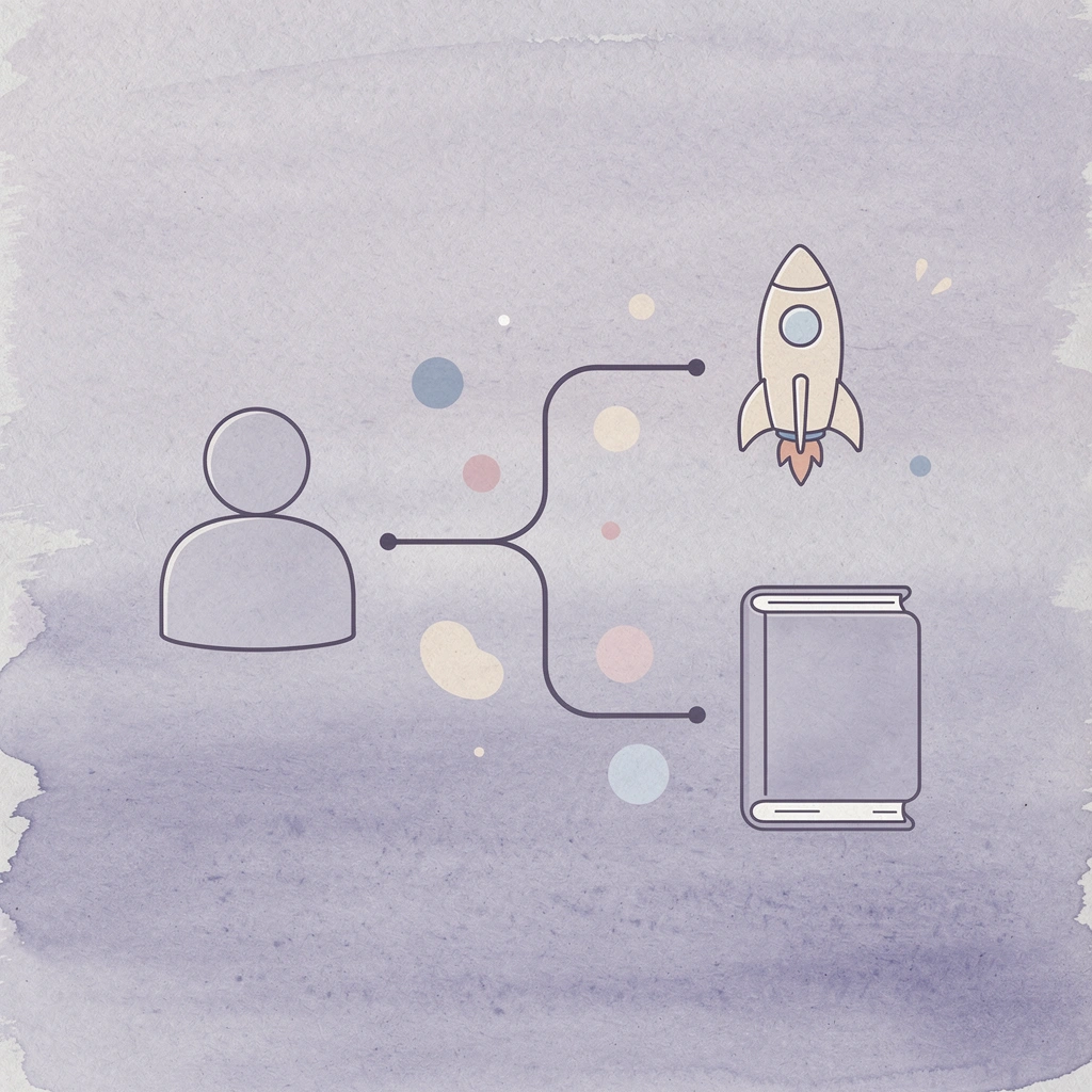 Clock icon splitting into two paths showing timing consequences