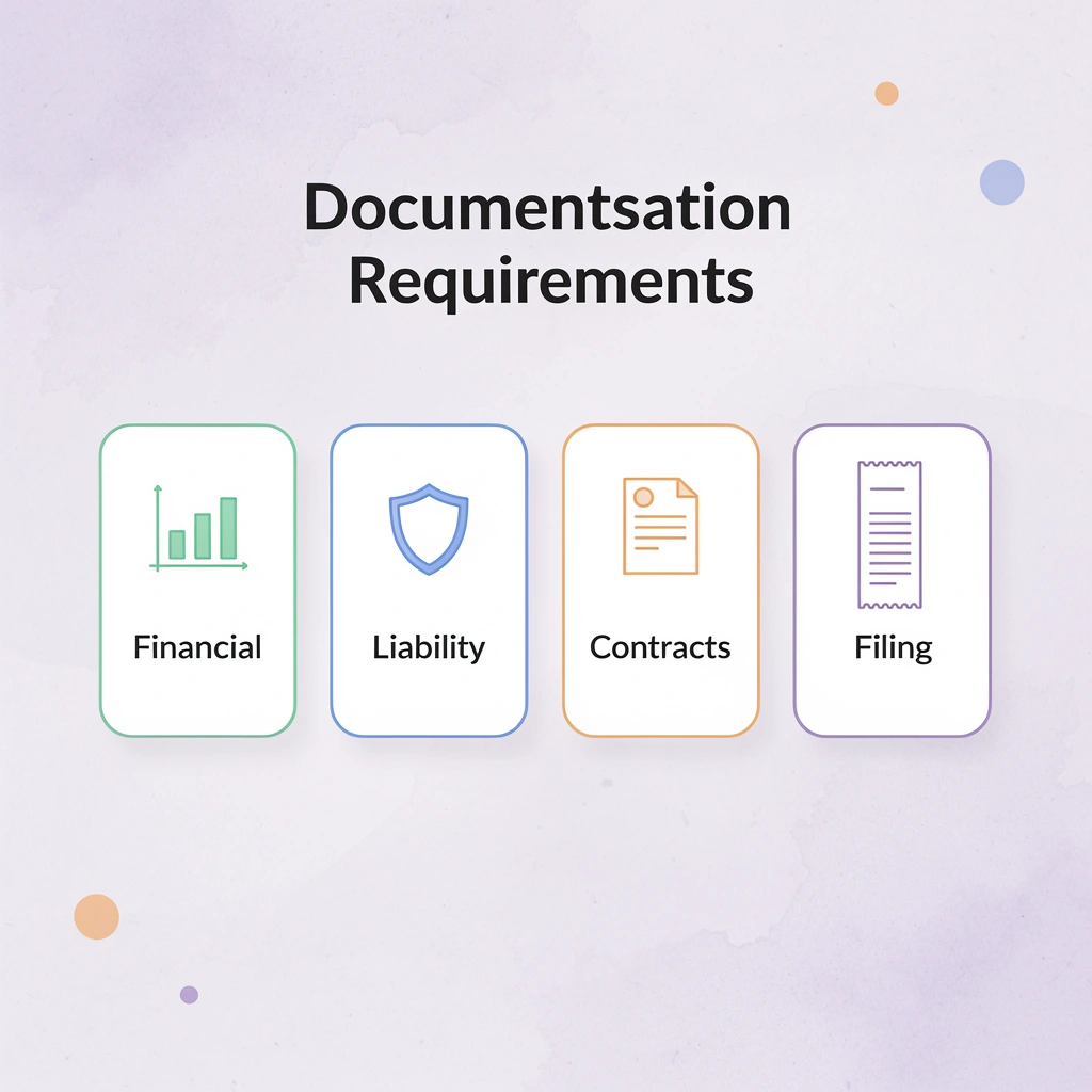  Infographic showing four key documentation requirements for business closure